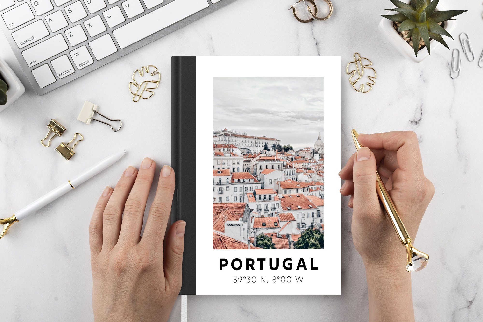 Portugal Seiten, Skyline, Merkzettel, Notizheft, Tagebuch, MuchoWow - Journal, A5, Haushaltsbuch 98 Rot Notizbuch -