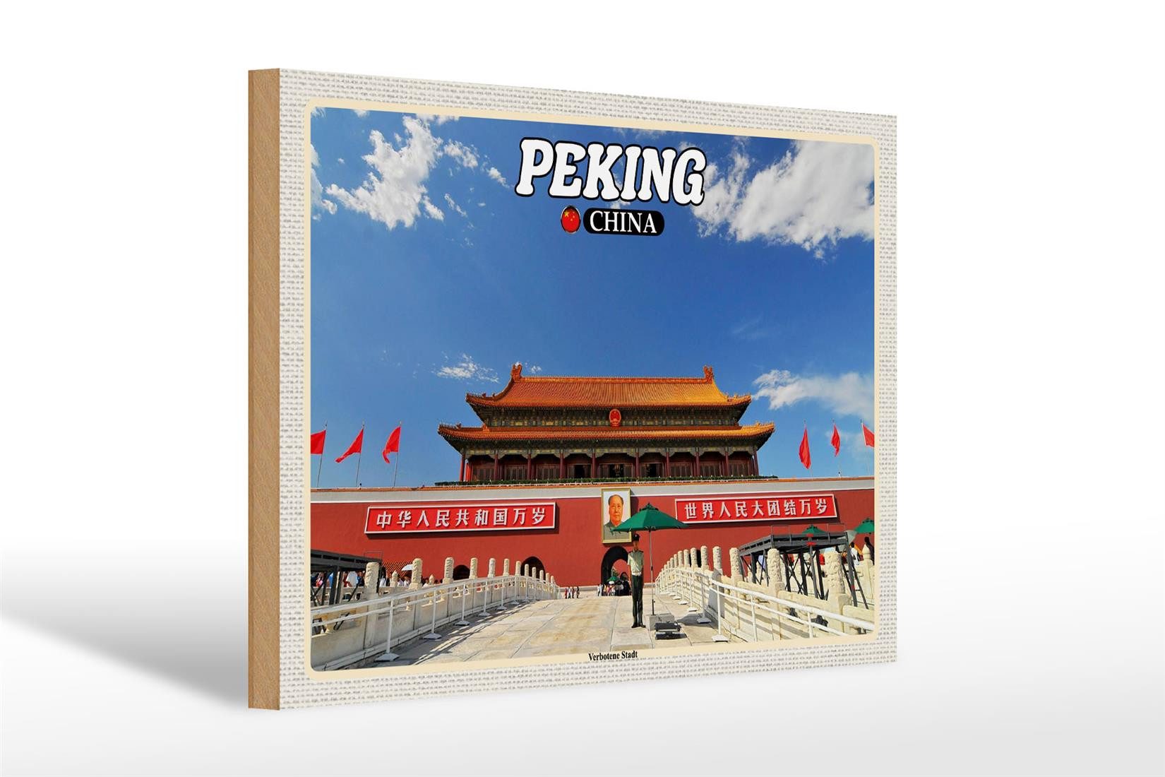Femer GmbH Holzbild Reise 30x20cm Peking China Verbotene Stadt, (1 St), Glatte Holzfaserplatte (MDF), vorn beschichtet