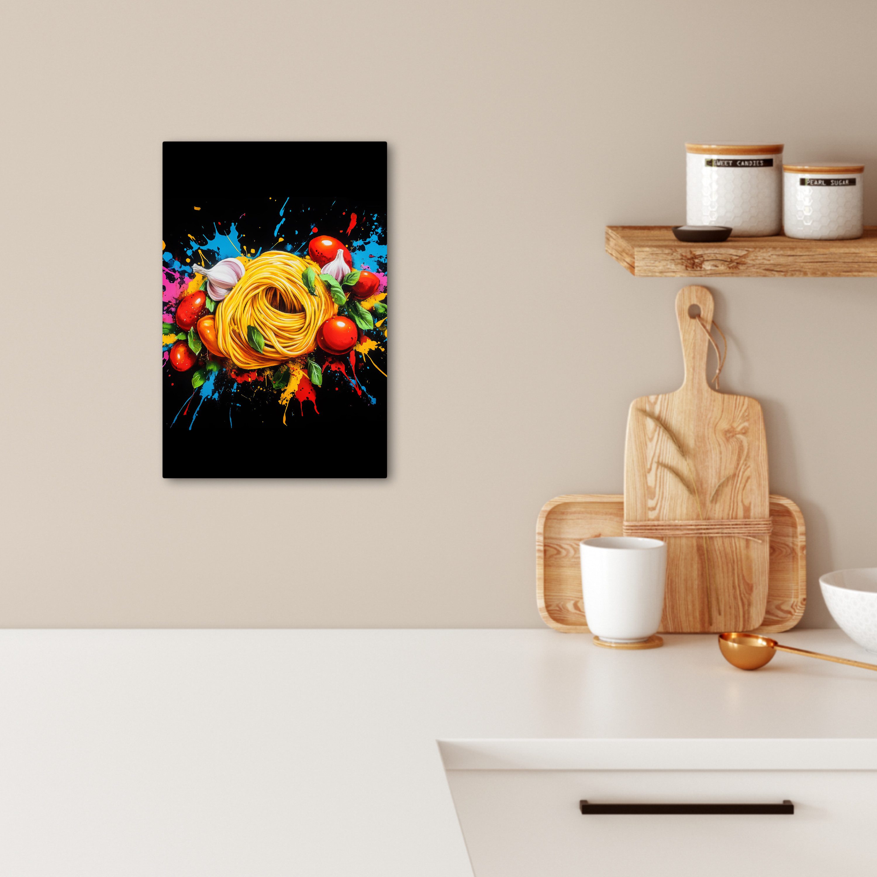 OneMillionCanvasses® Leinwandbild Spaghetti - Graffiti - Farbe - Bunt - Leb günstig online kaufen