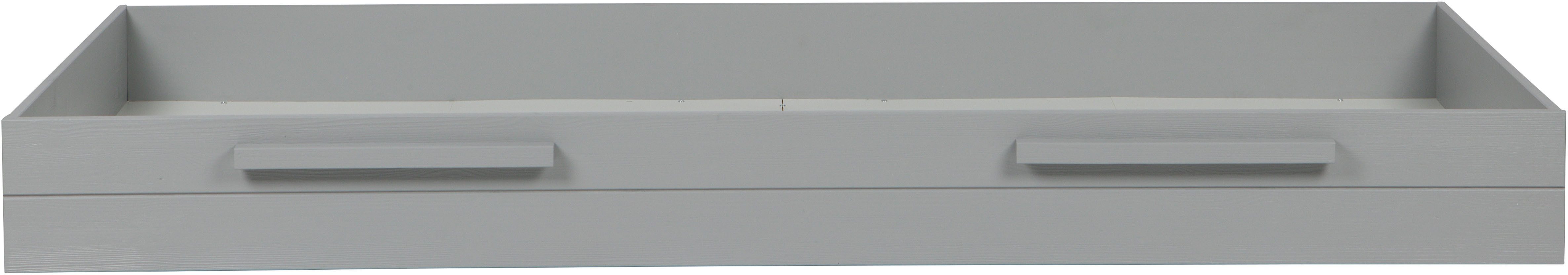 WOOOD Bettschubkasten Dennis mit gebürstetem FSC® Massivkiefer B 198 x T 91 x H 21 cm, Als Stauraum- oder Gästebettschublade nutzbar, Schutzlack Pfleiglicht