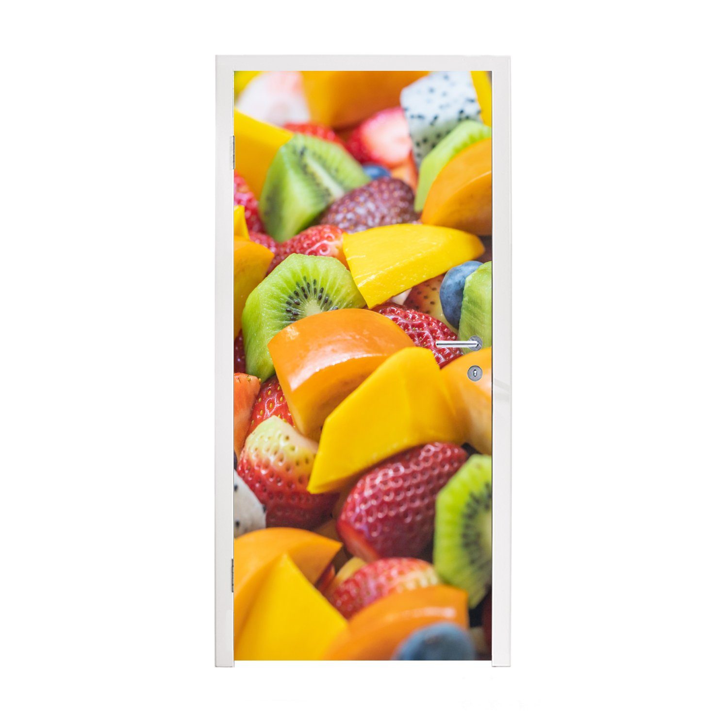 MuchoWow Türtapete Obst - Salat - Farben, Matt, bedruckt, (1 St), Fototapete für Tür, Türaufkleber, 75x205 cm