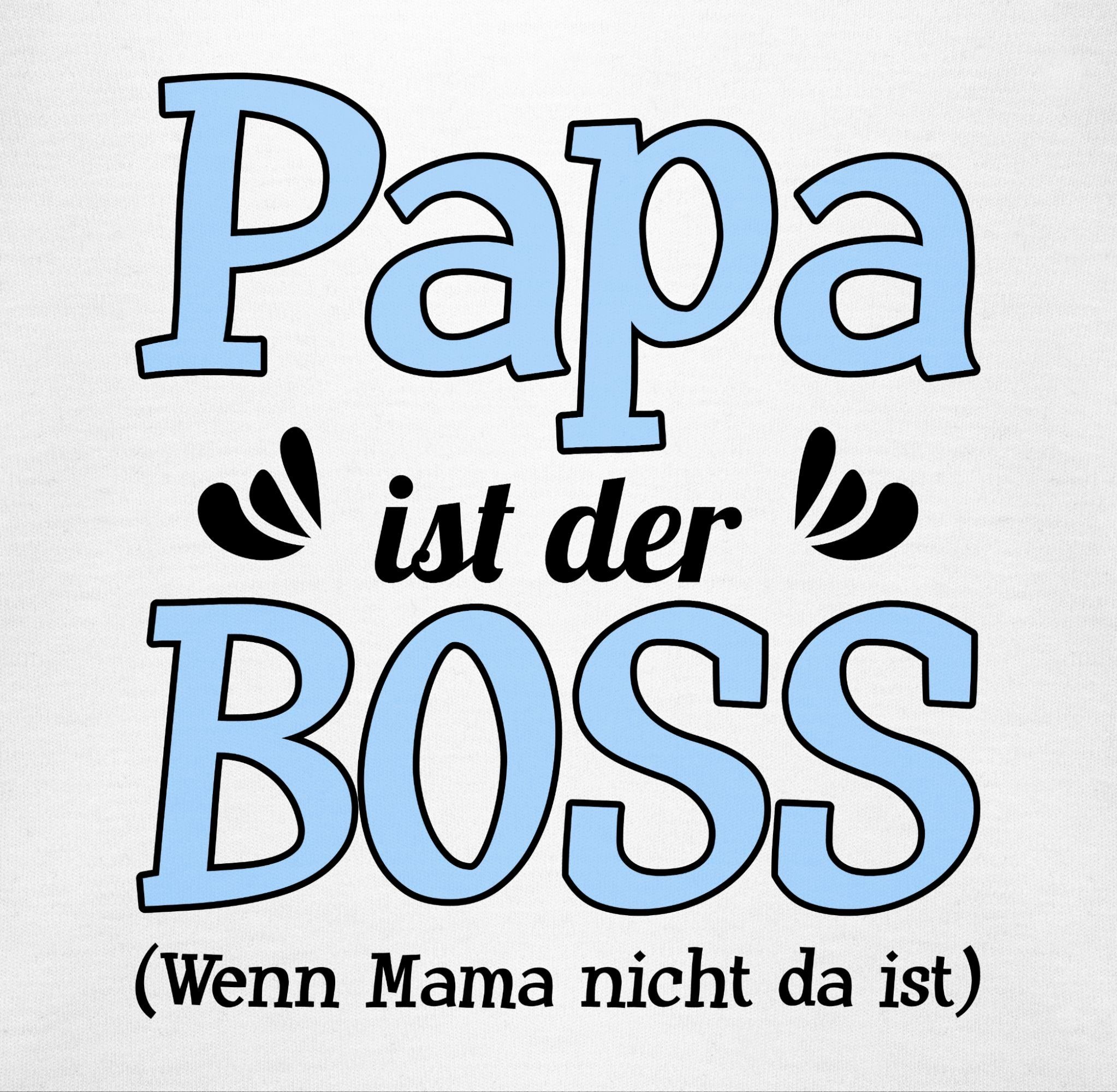 Shirtracer Shirtbody Papa ist der Boss wenn Mama nicht da ist - blau Sprüche Baby