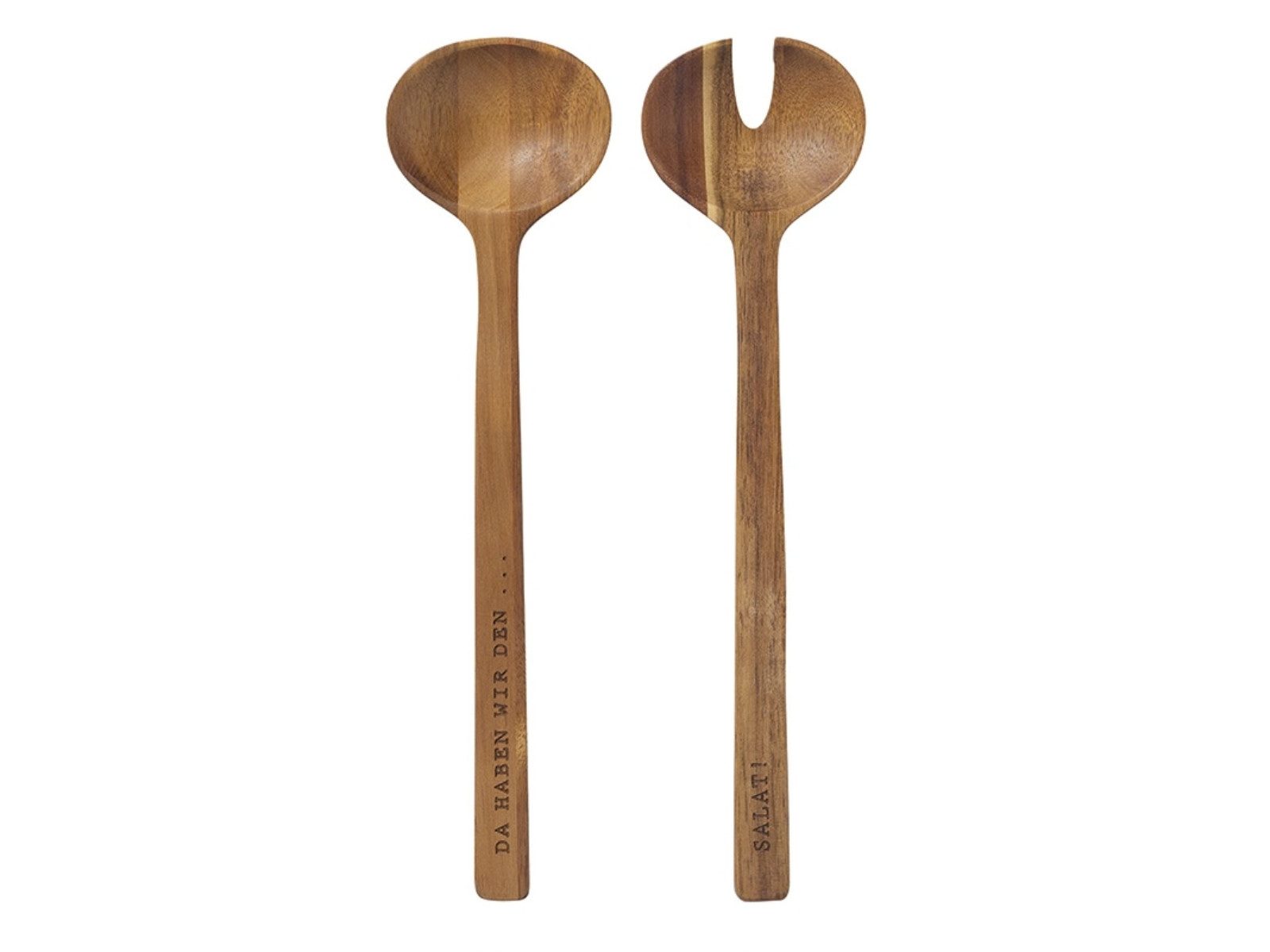 räder design stories Besteck-Set Salatbesteck Da haben wir den Salat 30cm, Akazienholz