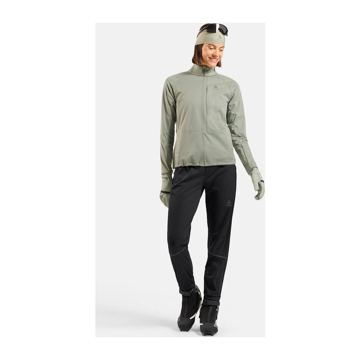 Odlo Skihose Zeroweight Elite Windproof Winddichte Damenhose für Skifahren und Langlaufen mit verstellbarem