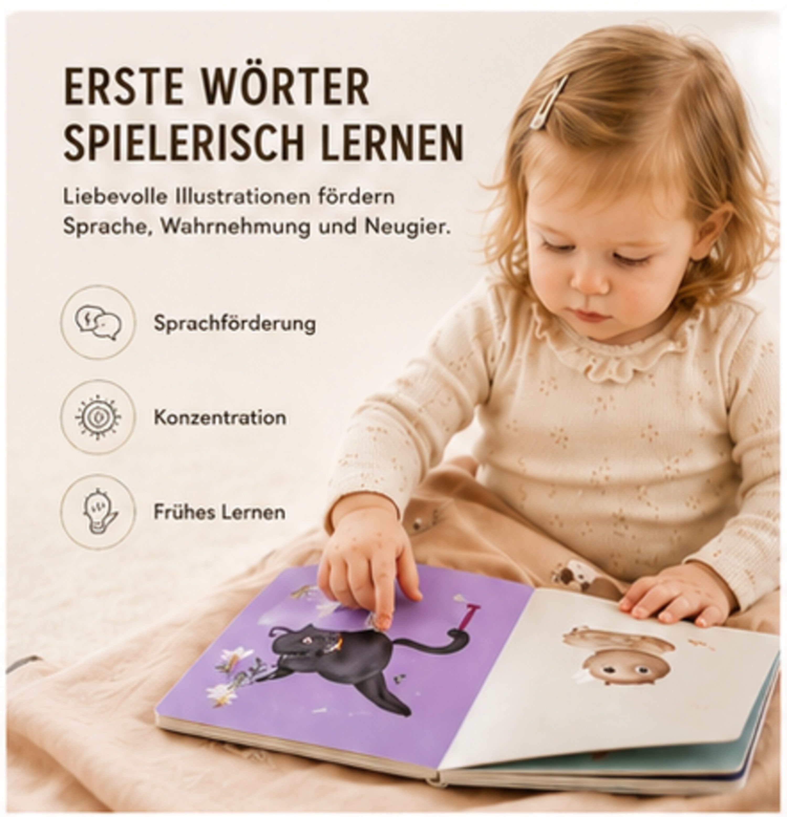 FILIBABBA Lernspielzeug Filibabba Bilderbuch – Bauernhof & Zahlen lernen bis 10, ab 12 Monaten (Lernbuch, Kinderbuch), Papier