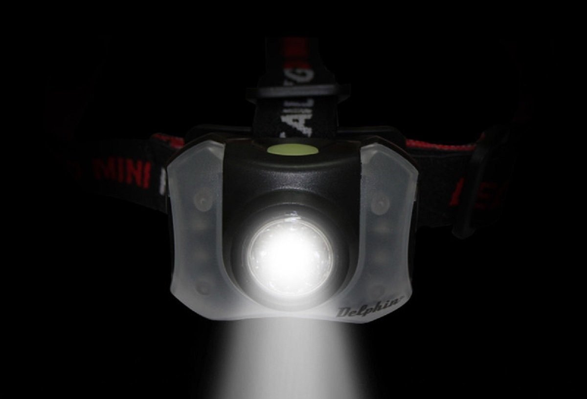 Delphin.sk LED Stirnlampe POLAR_X LED Stirnlampe Kopflampe 5 Weiß 4 Rot LEDs Headlamp Headlight, Die POLAR_X ist mit 5 weißen und 4 roten LEDs ausgestattet