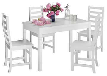 ERST-HOLZ Küchentisch Tisch 80x120 Esstisch Massivholz Küchentisch weiß Holztisch