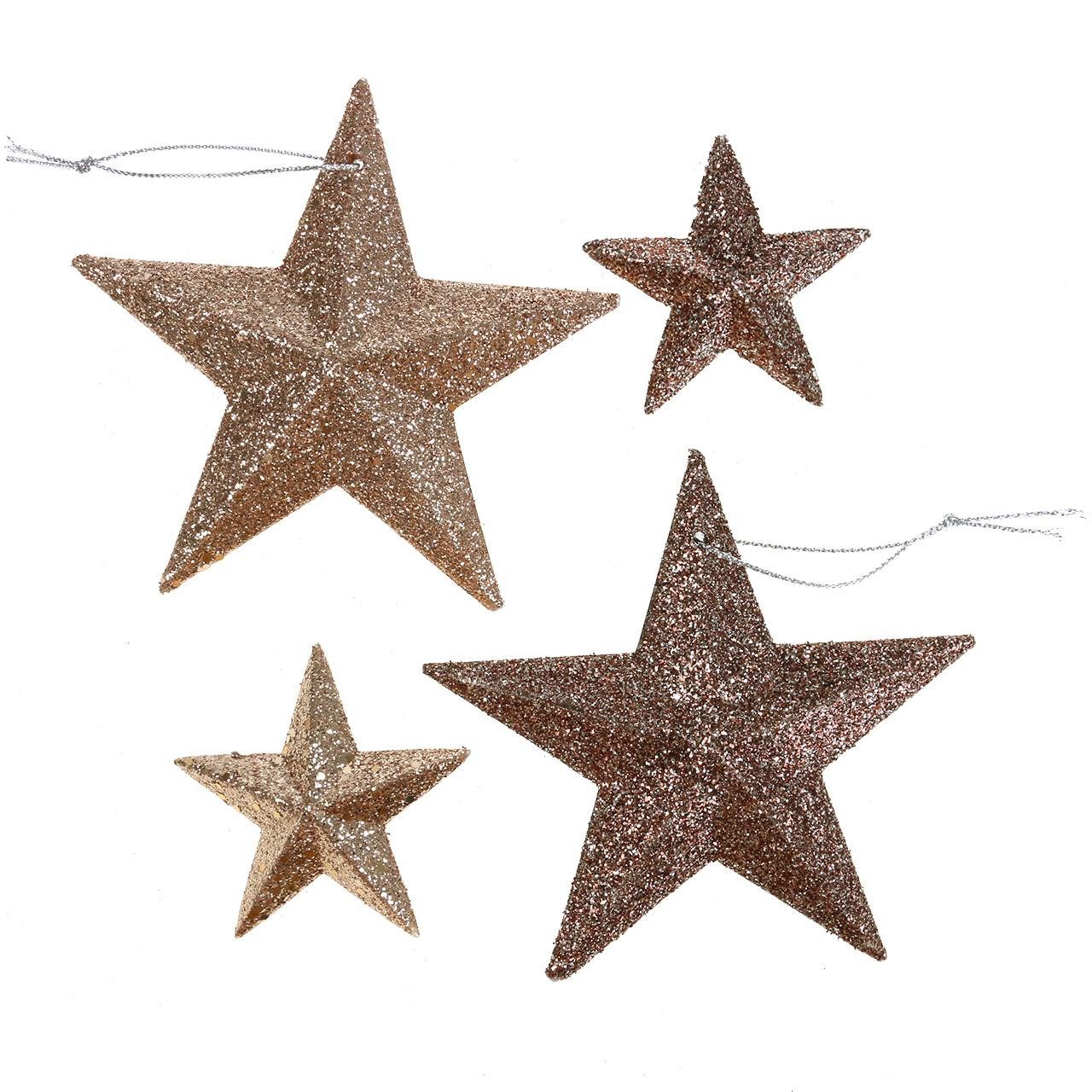 Viana Christbaumschmuck Glitzerstern Gold Mix Weihnachtsdeko Christbaumschmuck 18 Stück