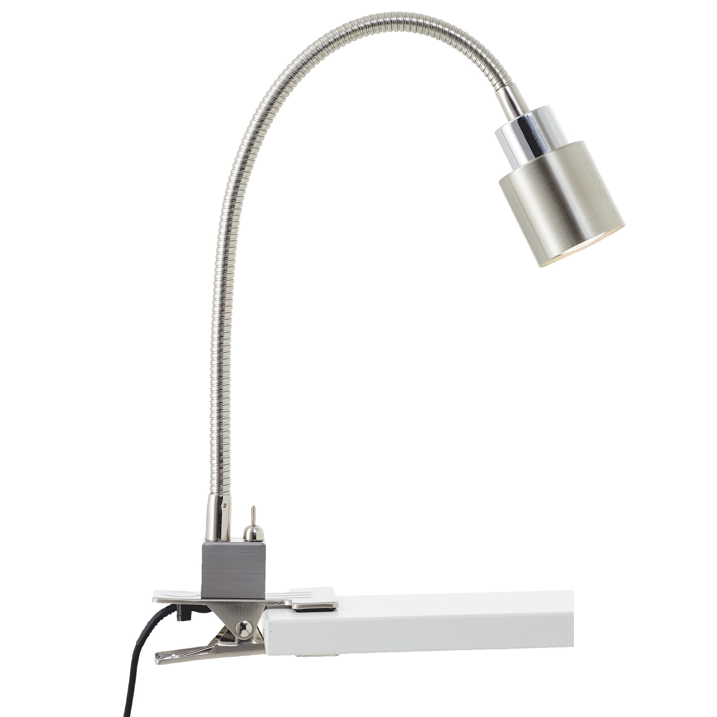 Lightbox Tischleuchte, LED wechselbar, Warmweiß, Flexible Klemmleuchte, 37 x 27cm, GU10, 3W, 300lm, 3000K, nickel/chrom