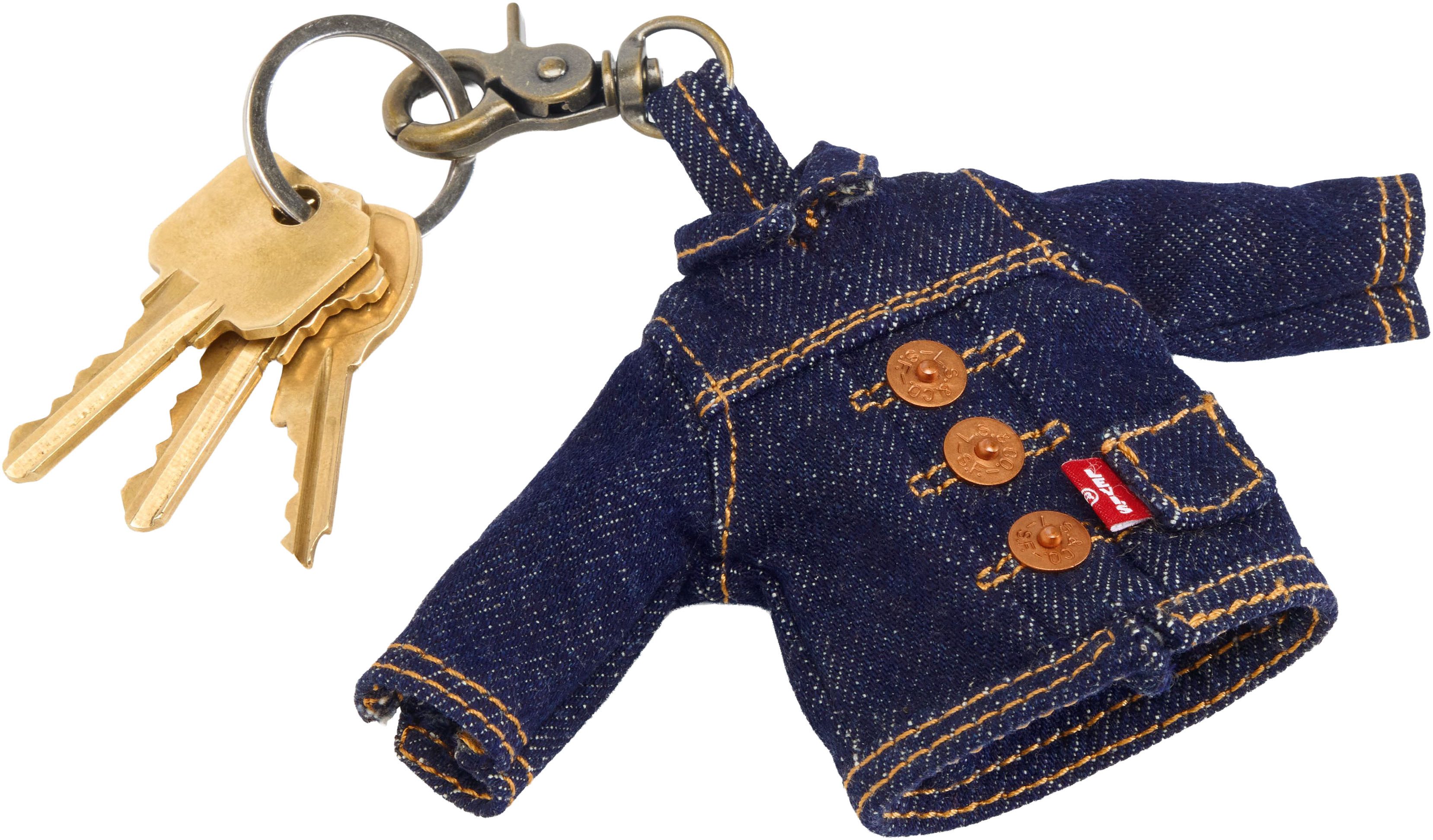 Levi's® Schlüsselanhänger LEVI'S MINI TRUCKER CHARM, Mini Jeansjacke für Schlüsselbund, Tasche oder Rucksack mit Karabiner