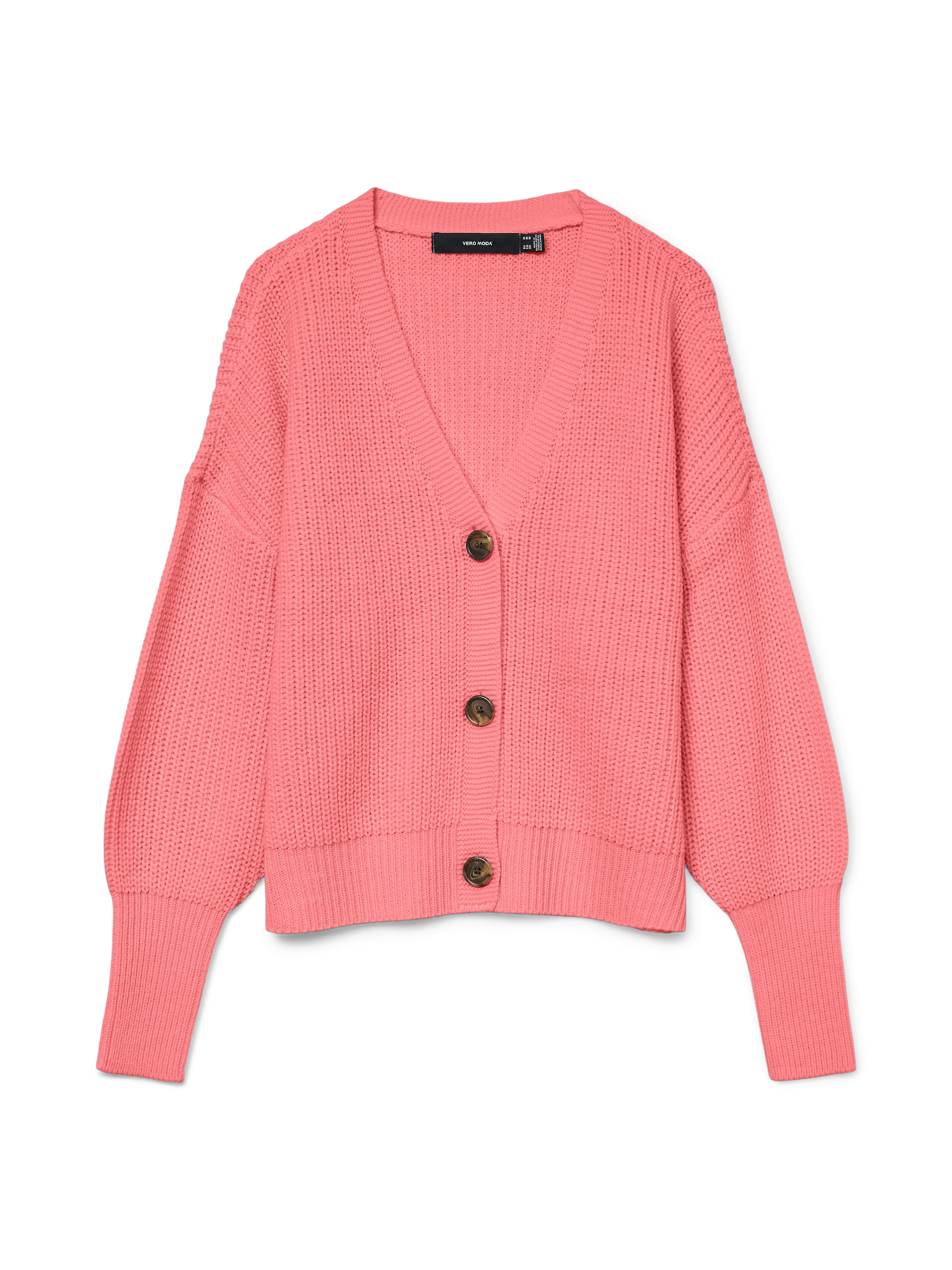 Vero Moda Strickjacke VMLEA LS V-NECK CUFF CARDIGAN NOOS Rippstrick günstig online kaufen
