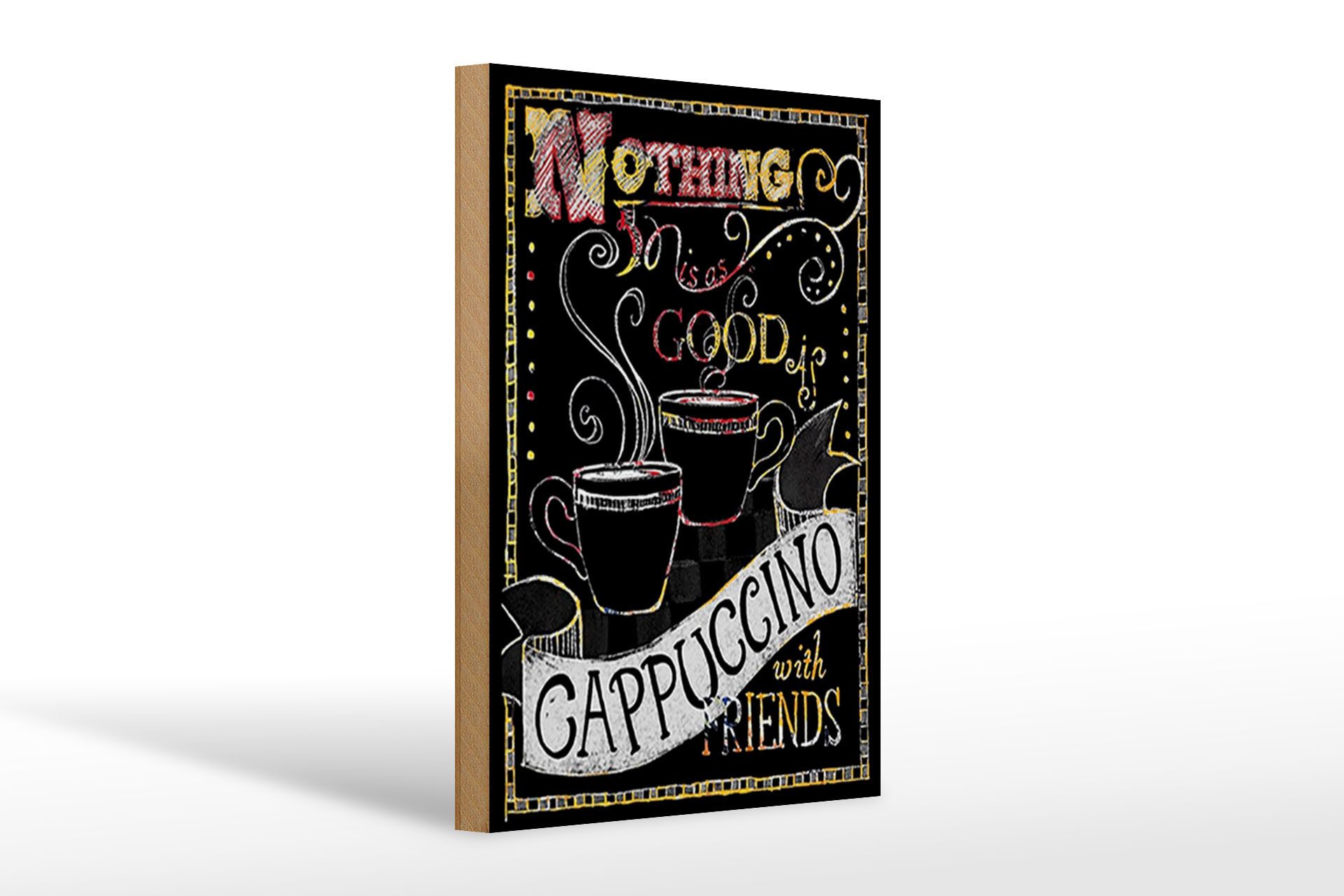 Holzbild Spruch 20x30cm Cappuccino with friends