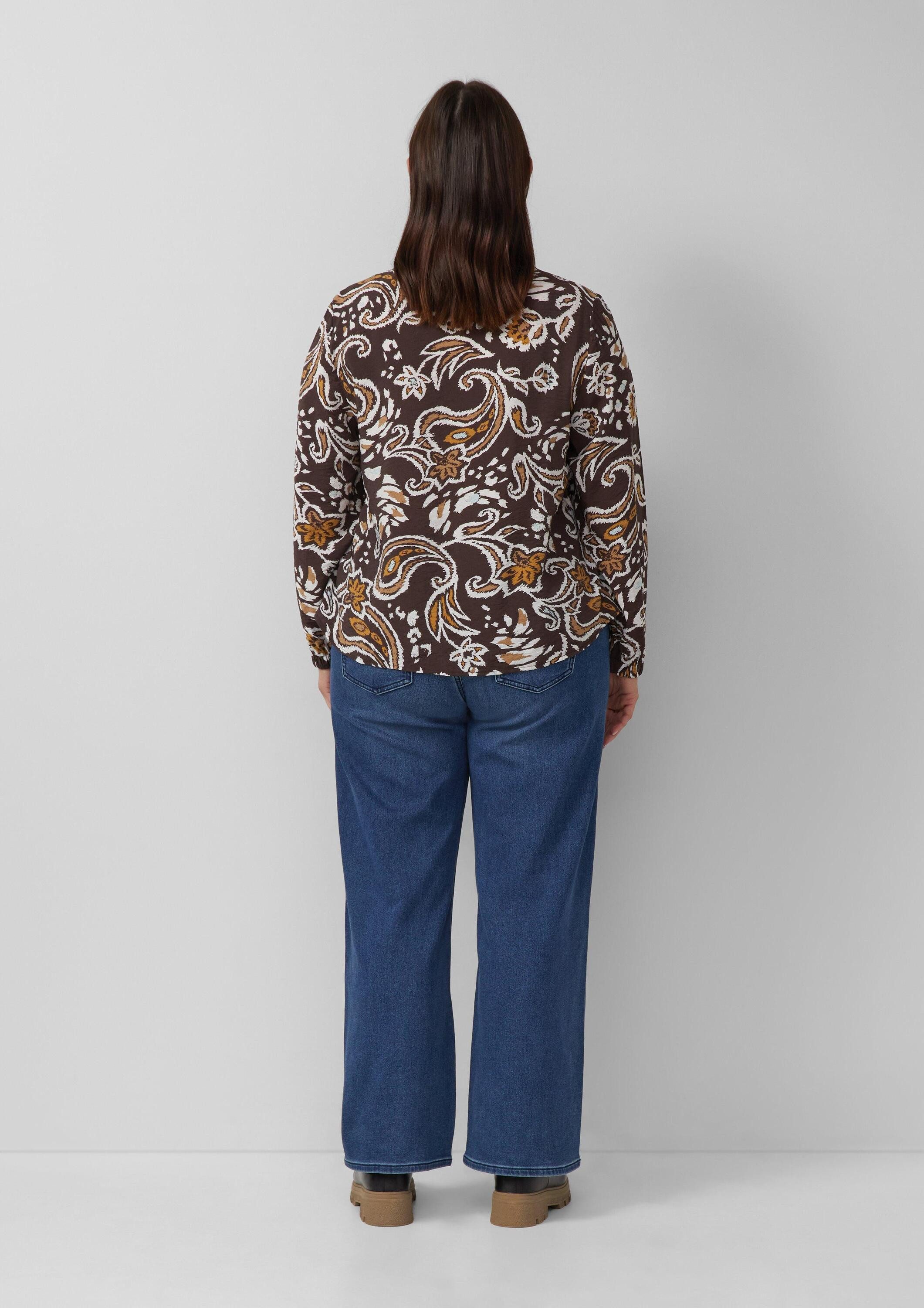 s.Oliver Langarmbluse Bluse Strukturierte Viskosemix-Bluse mit All-over-Print