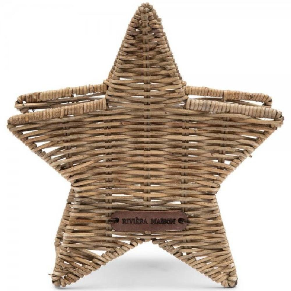 Rivièra Maison Windlicht Teelichthalter Lovely Star Rustic Rattan Braun (21cm)