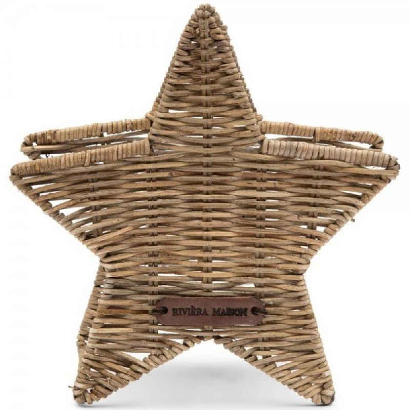 Rivièra Maison Windlicht Teelichthalter Lovely Star Rustic Rattan Braun (21cm)