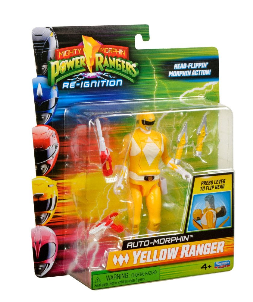 Playmates Toys Actionfigur Power Rangers Actionfigur Auto-Morphin Yellow Ranger 12 cm