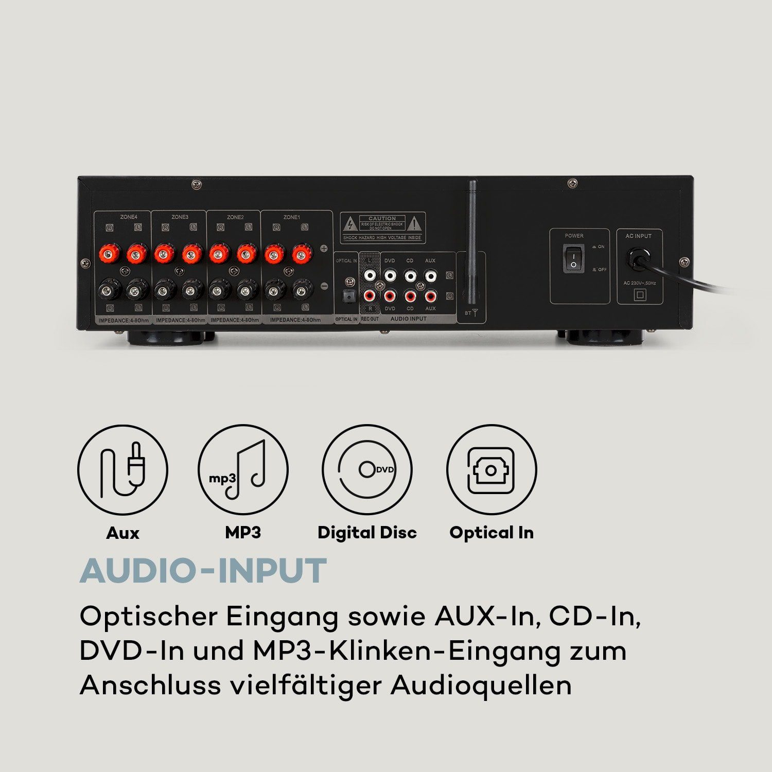 Auna AMP-CD950 DG Audioverstärker (Anzahl 800 Kanäle: W) 4-Kanal