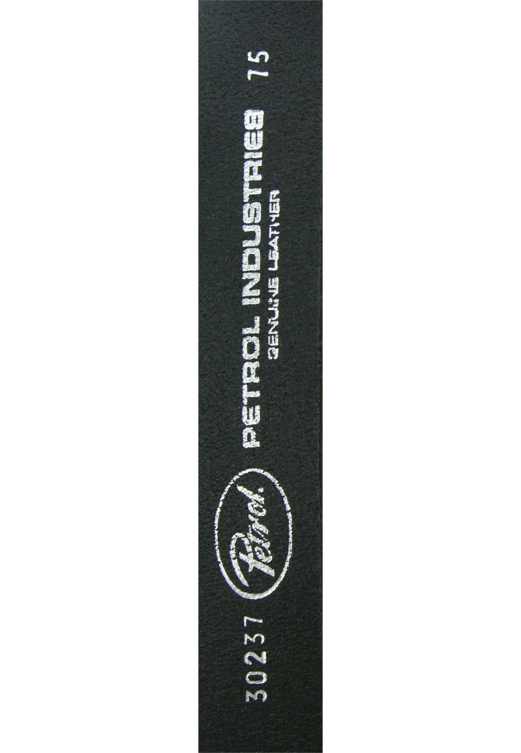 Petrol Industries Ledergürtel mit stylishem schwarz-silberfarben Multischlaufen-Loop