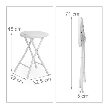 relaxdays Sitzhocker Klapphocker BASTIAN, Weiß