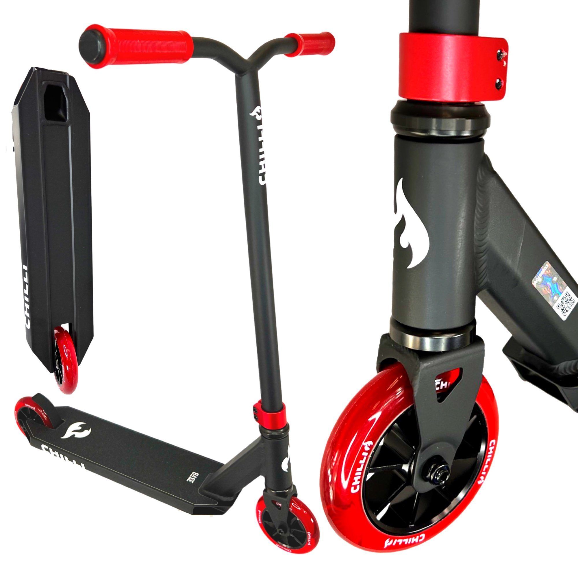 Chilli Chilli Schwarz/Rot Stuntscooter Pro S Base H=79cm Stunt-Scooter