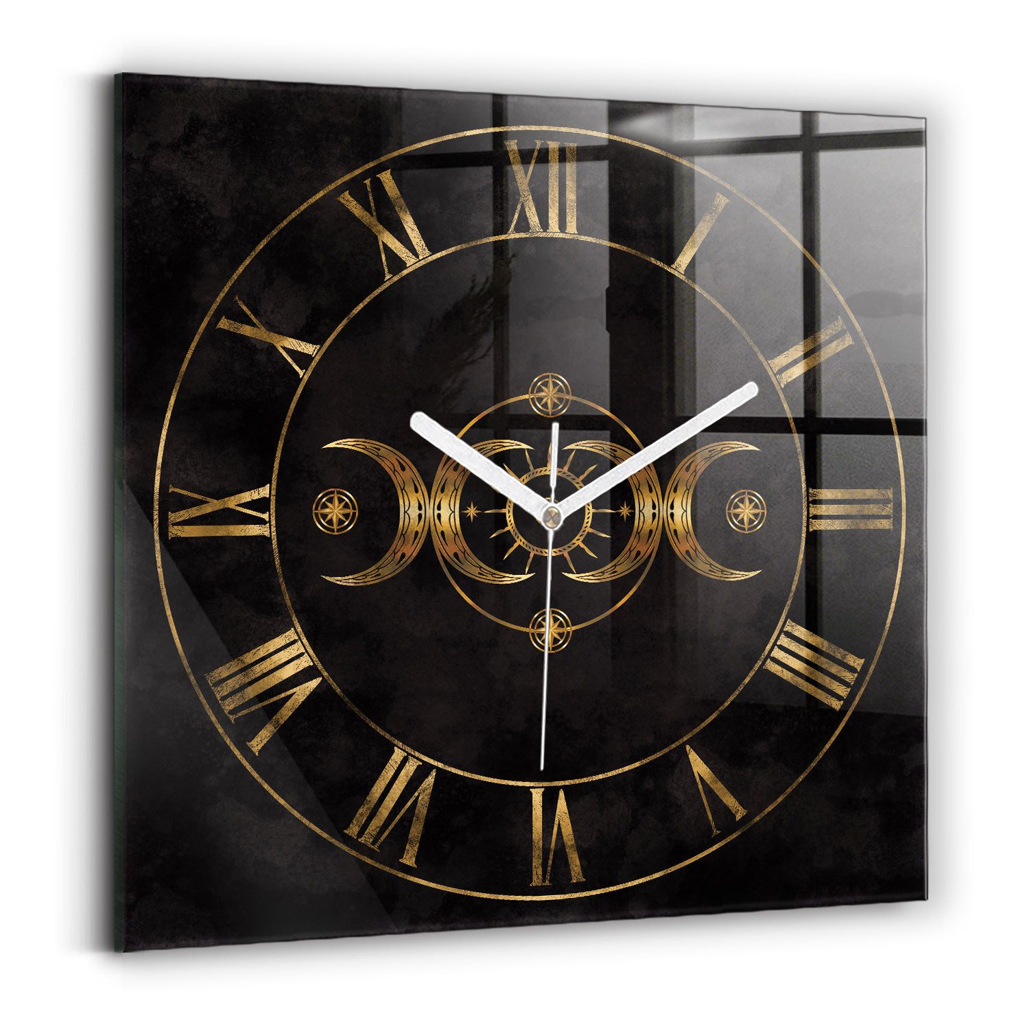 Tulup Wanduhr Rechteckige Glasuhr Goldene Römische günstig online kaufen
