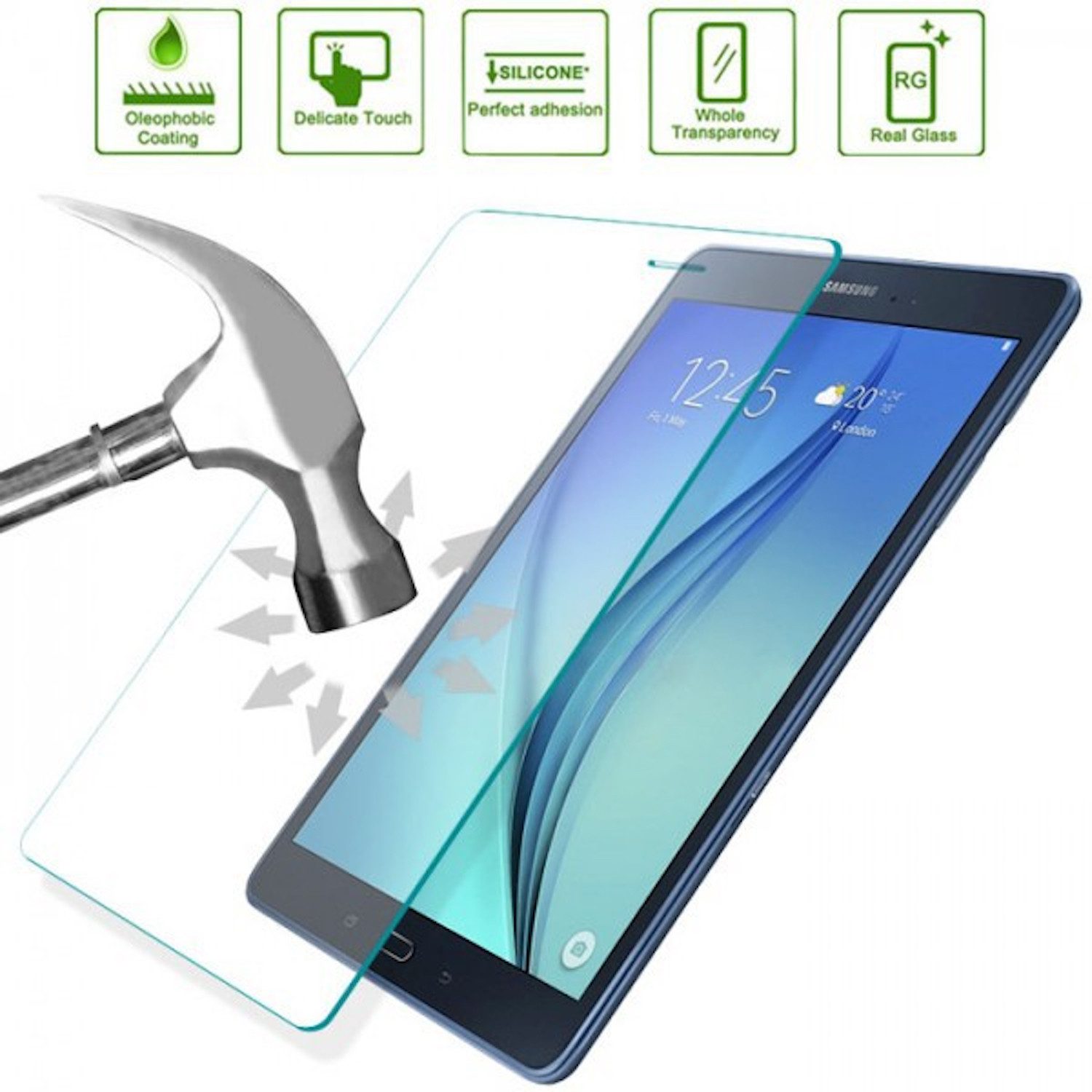 Wigento Tablet-Hülle Für Lenovo Idea Tab Pro 1x 0,2mm H9 Tablet Display Schutz Hart Glas, H9 Glas Display Schutz Folie