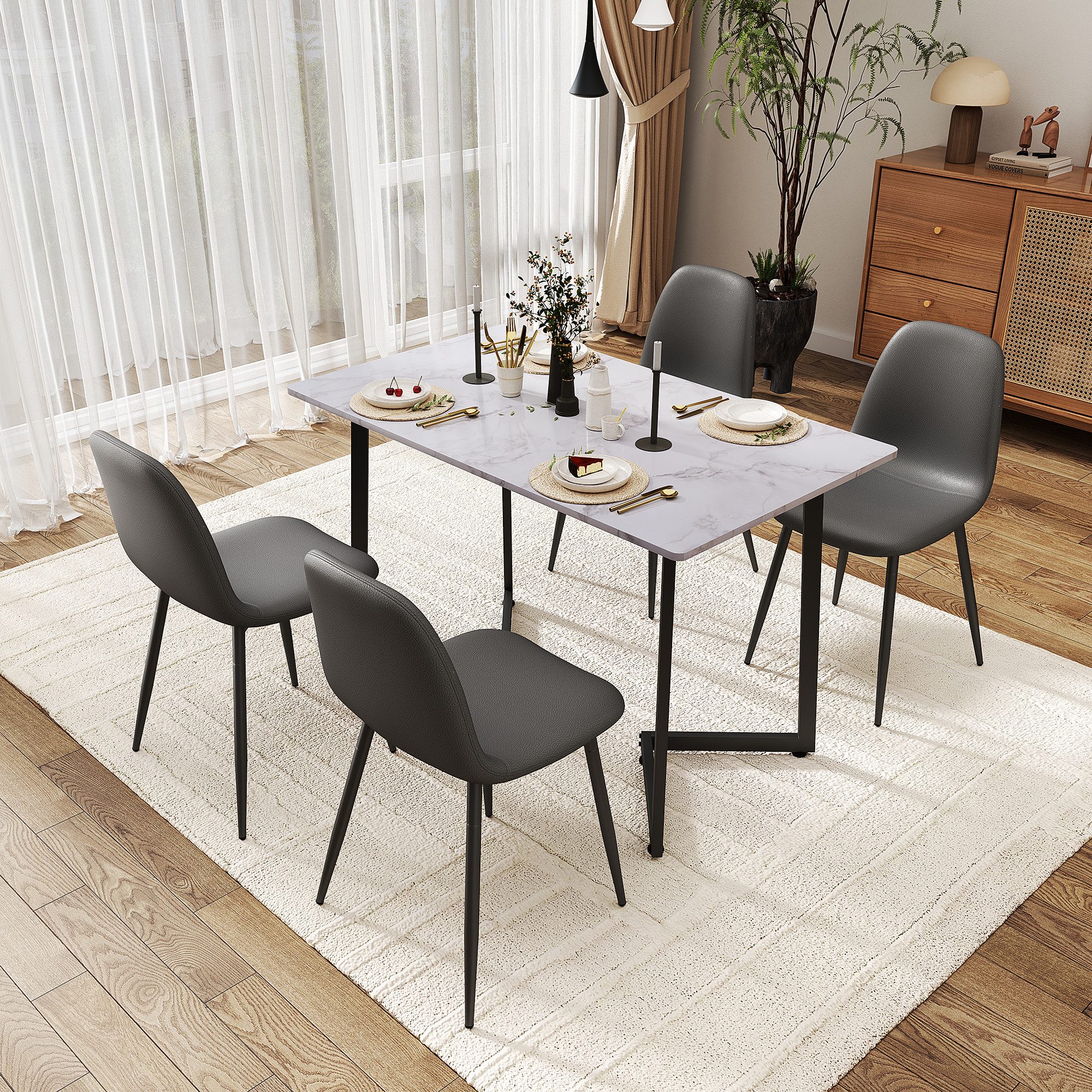 JOIVI Esstisch 5-Teiliges Esstisch Set mit günstig online kaufen