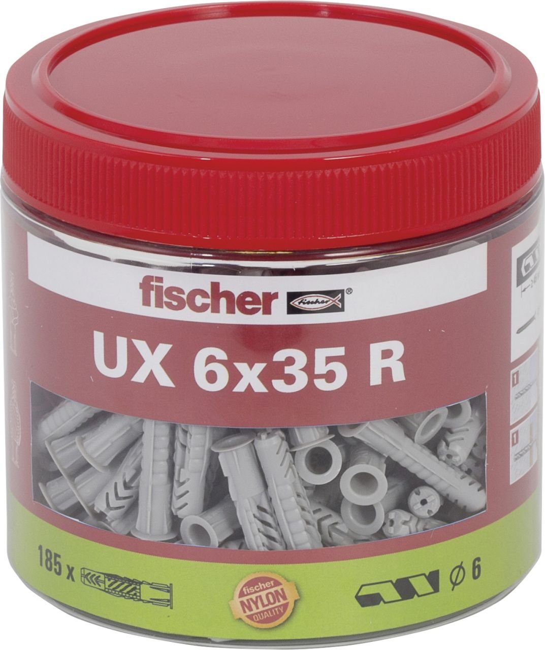 Schrauben- x - 6.0 UX fischer Fischer 185 Befestigungstechnik 35 Fischer Dübel-Set Universaldübel mm Stück und