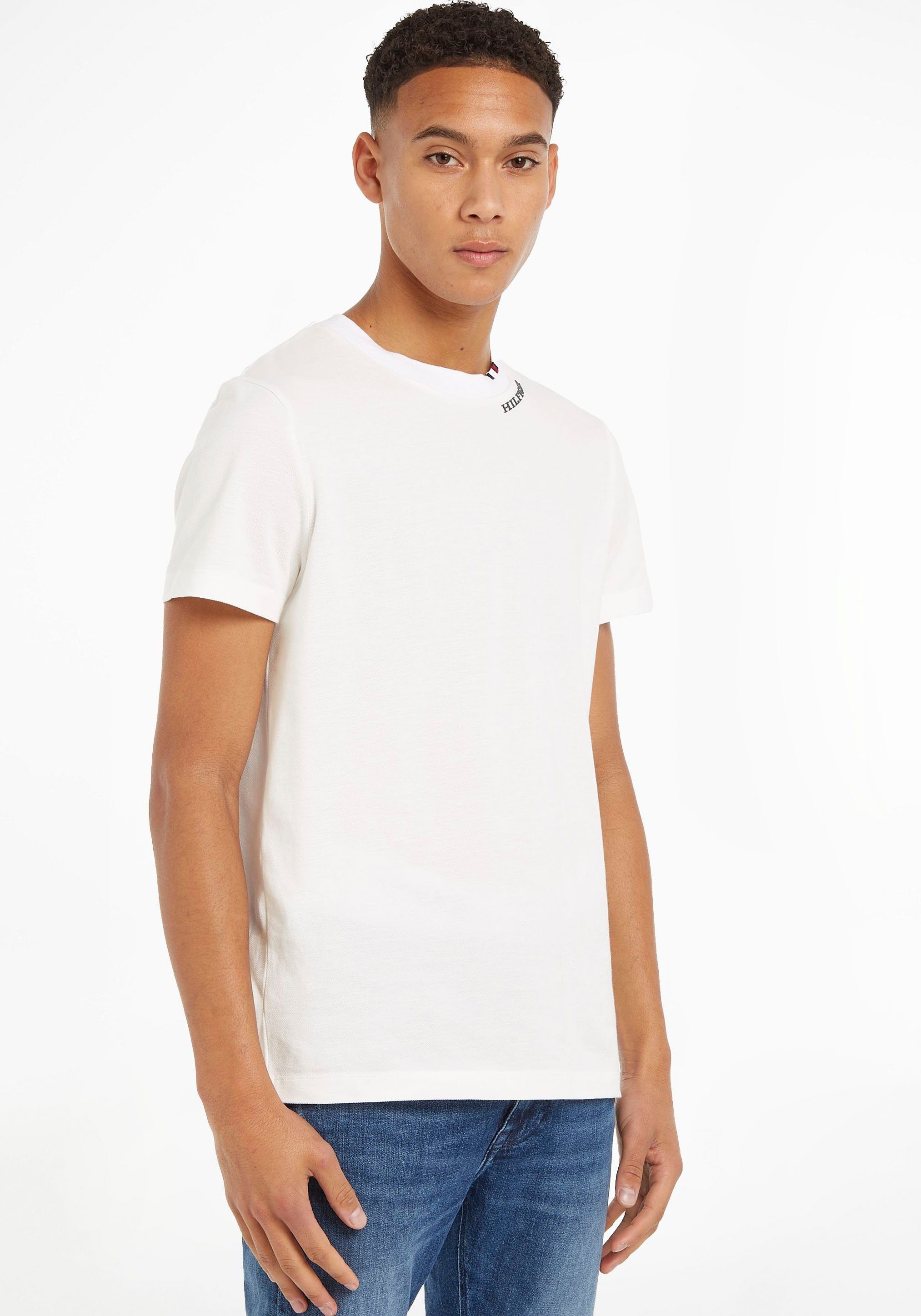 Tommy Hilfiger T-Shirt NECKLINE White PIQUE TEE RWB