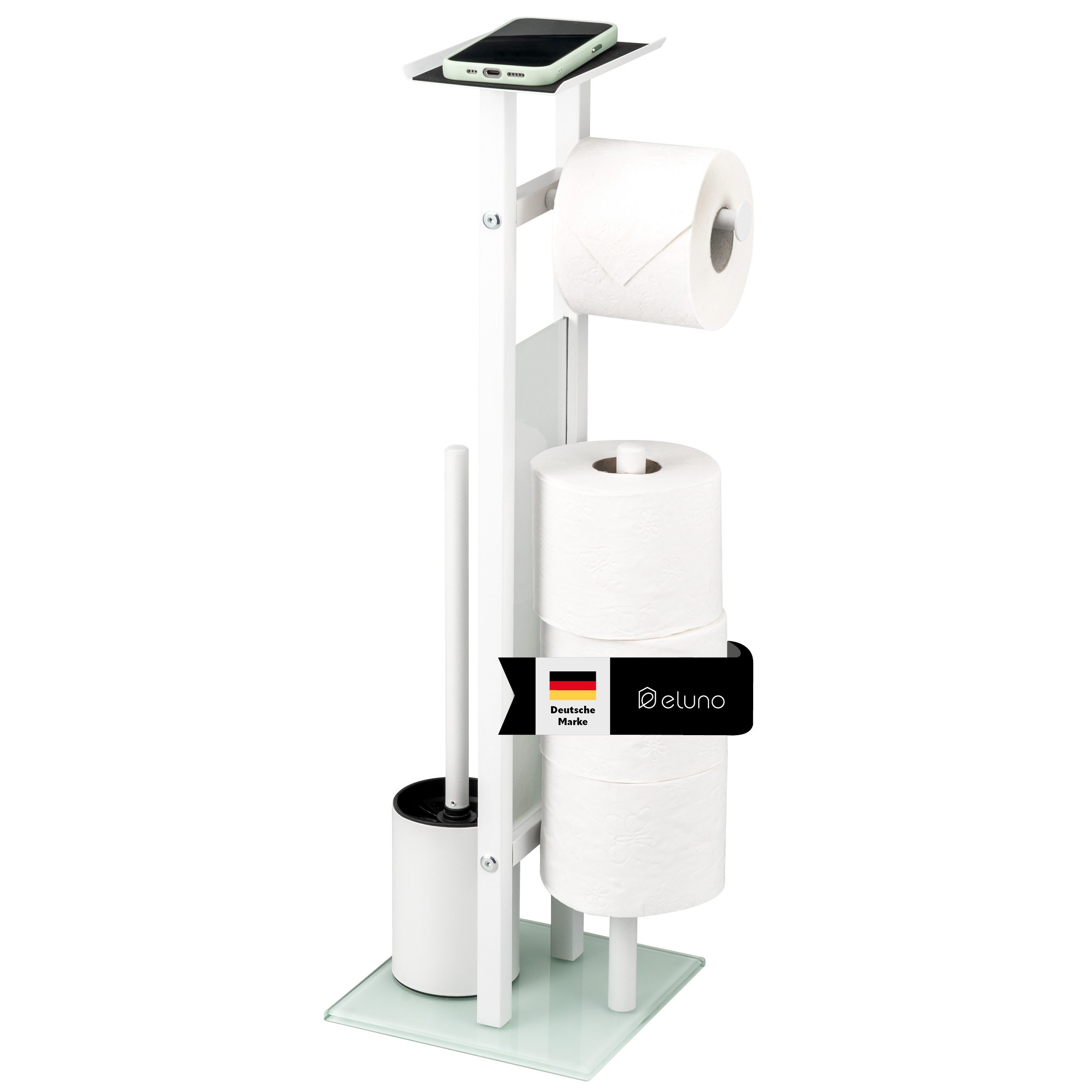 eluno WC-Garnitur freistehend, aus rostfreiem Edelstahl und satiniertem Gla günstig online kaufen