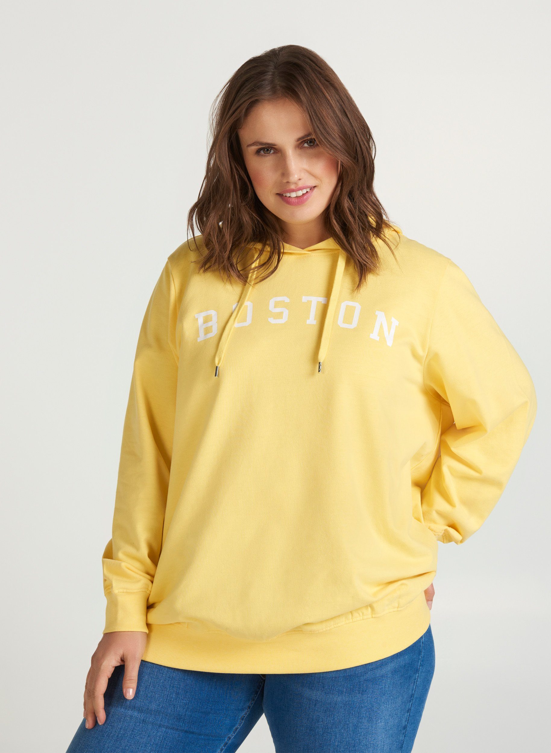 Zizzi Hoodie Große Größen Damen Sweatshirt mit Kapuze und Print online  kaufen | OTTO