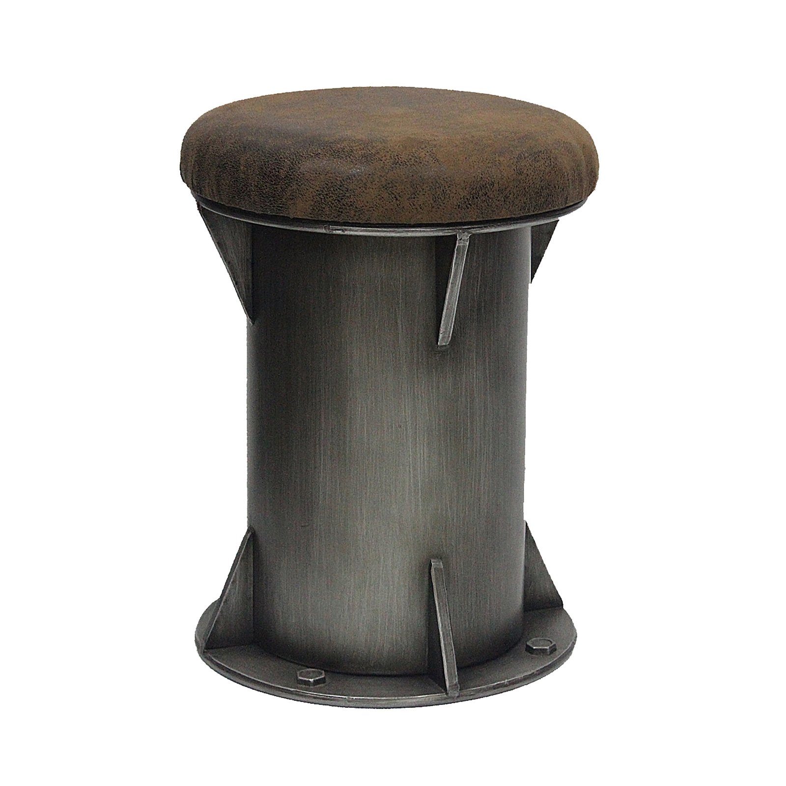 HTI-Line Sitzhocker Hocker Steampunk (Stück, 1 St., 1 Hocker), Metallgestell gepolsterte Sitzfläche