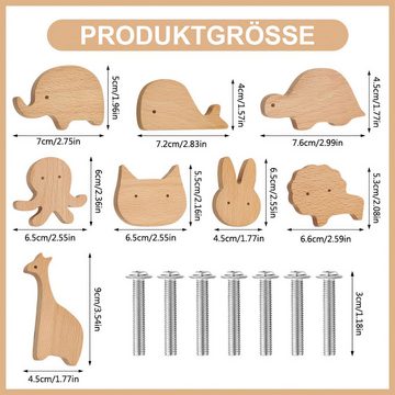 Welikera Möbelgriff Holzgriffe, 8er-Pack Schranktüren Schubladen Schraubmontage (8-St)