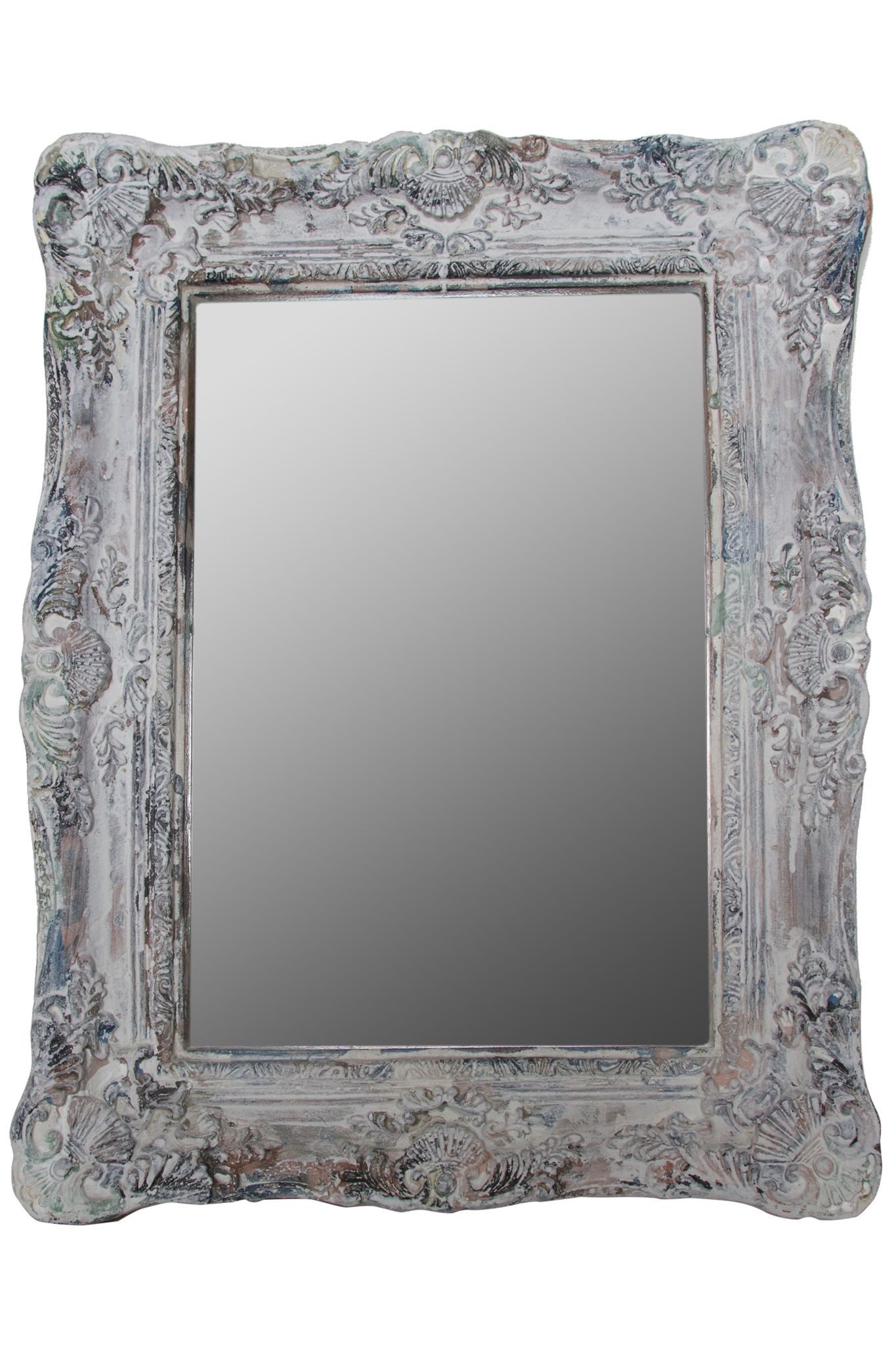 elbmöbel Wandspiegel Wandspiegel weiß cm shabby 54x42x6 Tilda Wandspiegel Barock silber 54x42x6, Spiegel