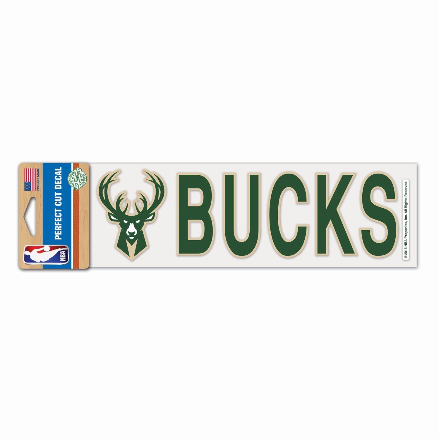 WinCraft Wanddekoobjekt NBA Perfect Cut Aufkleber 8x25cm Milwaukee Bucks