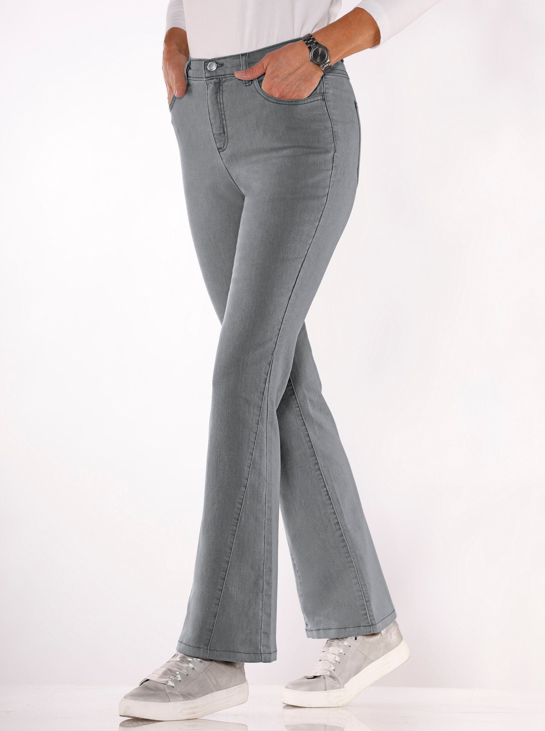 grey-denim an! Sieh Jeans Bequeme light