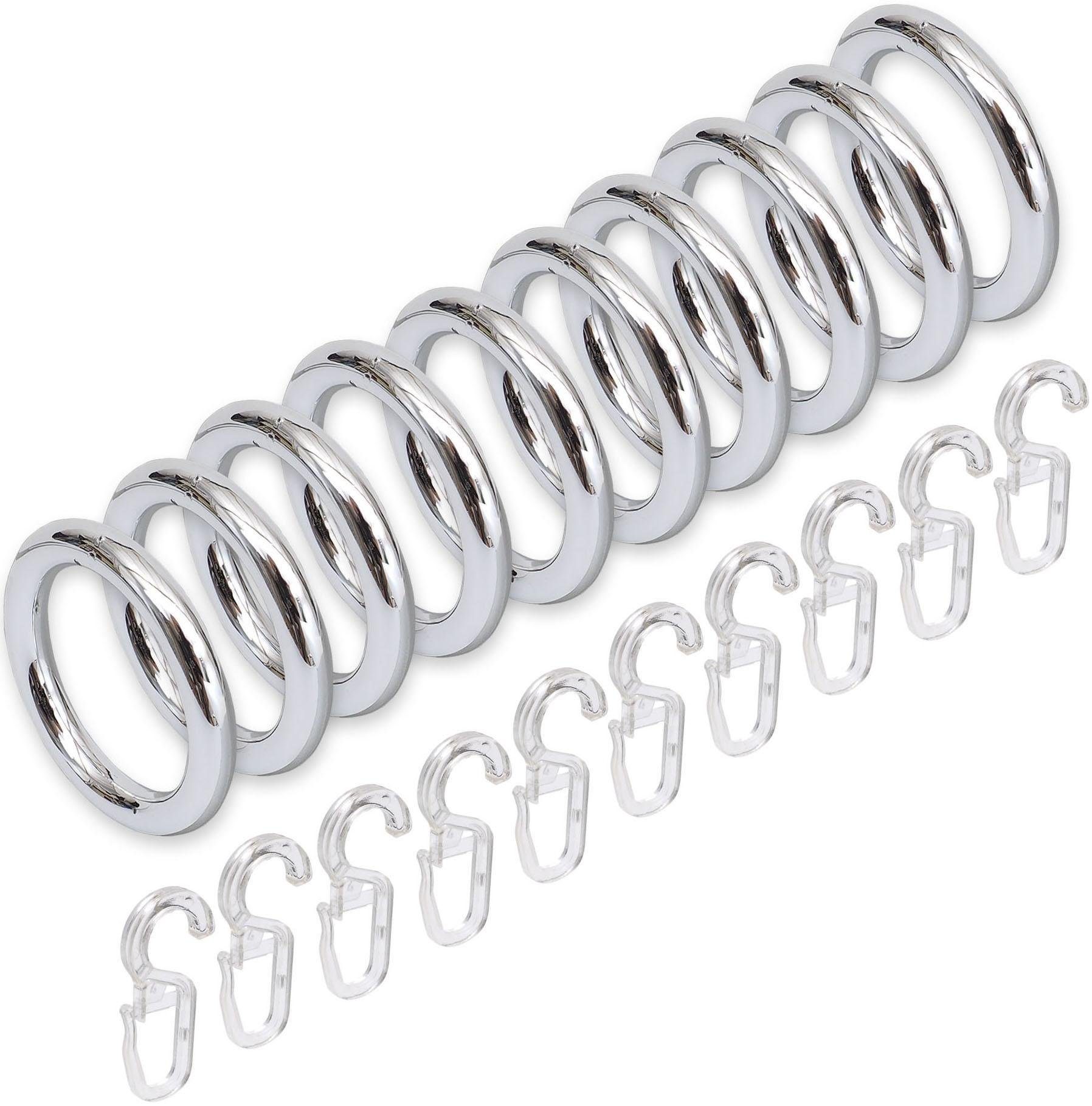 Liedeco Gardinenring, Gardinenstangen, (Packung, 10-St., mit Faltenlegehake günstig online kaufen