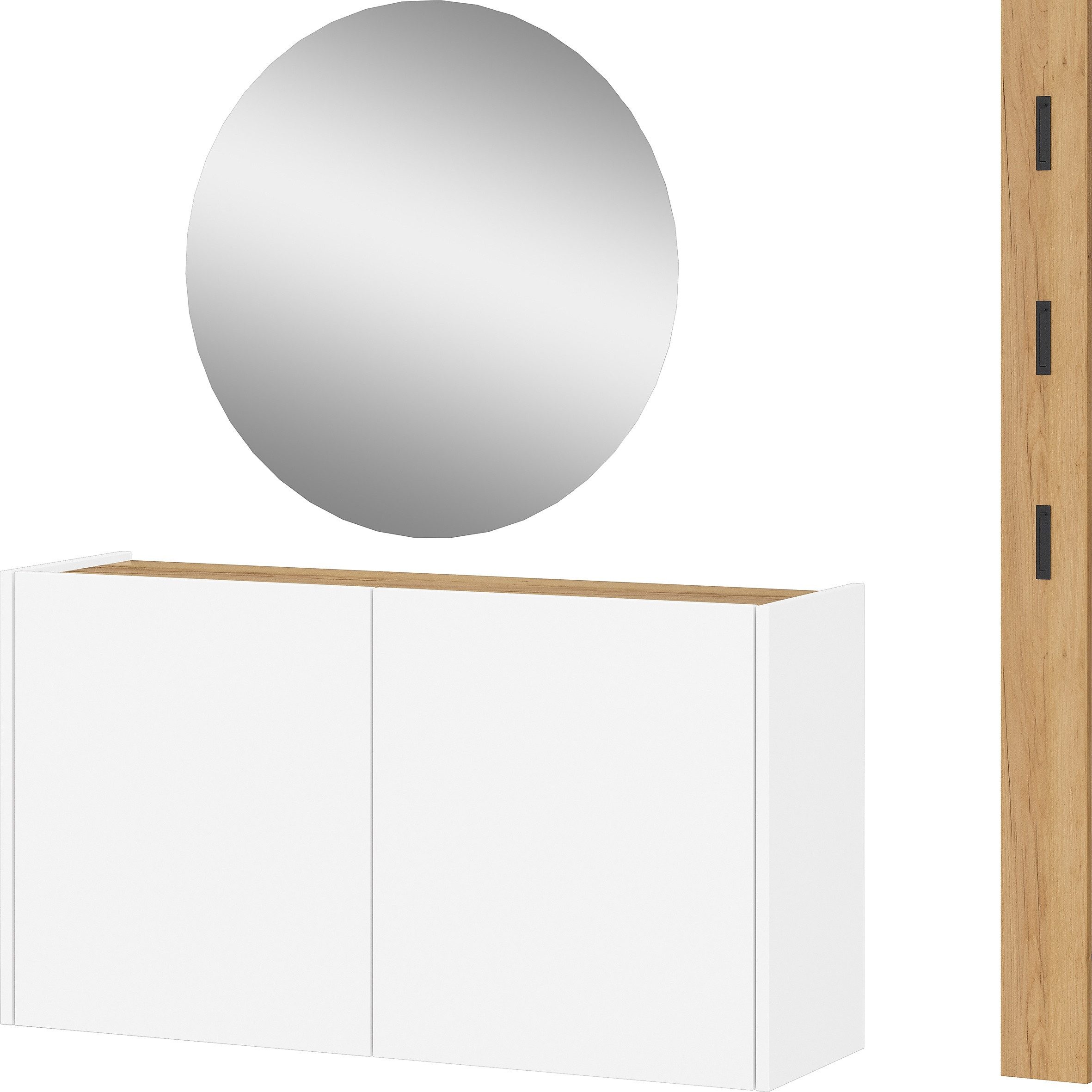 GERMANIA Garderoben-Set GW-Libbiano, (3-St), Garderoben-Set mit Mehrzweckschrank, Spiegel u. Garderobenpaneel