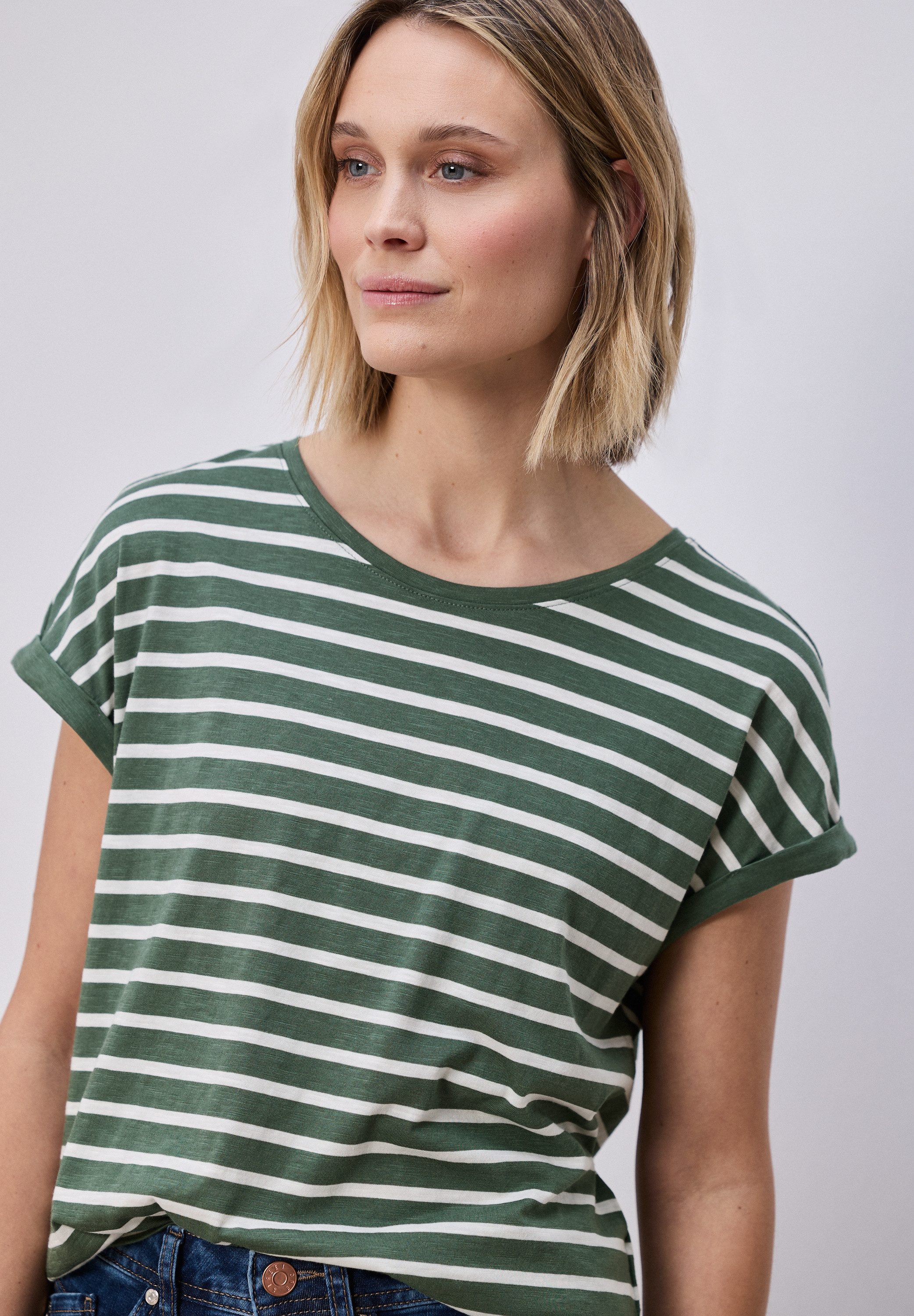 STREET ONE T-Shirt mit Streifen Muster