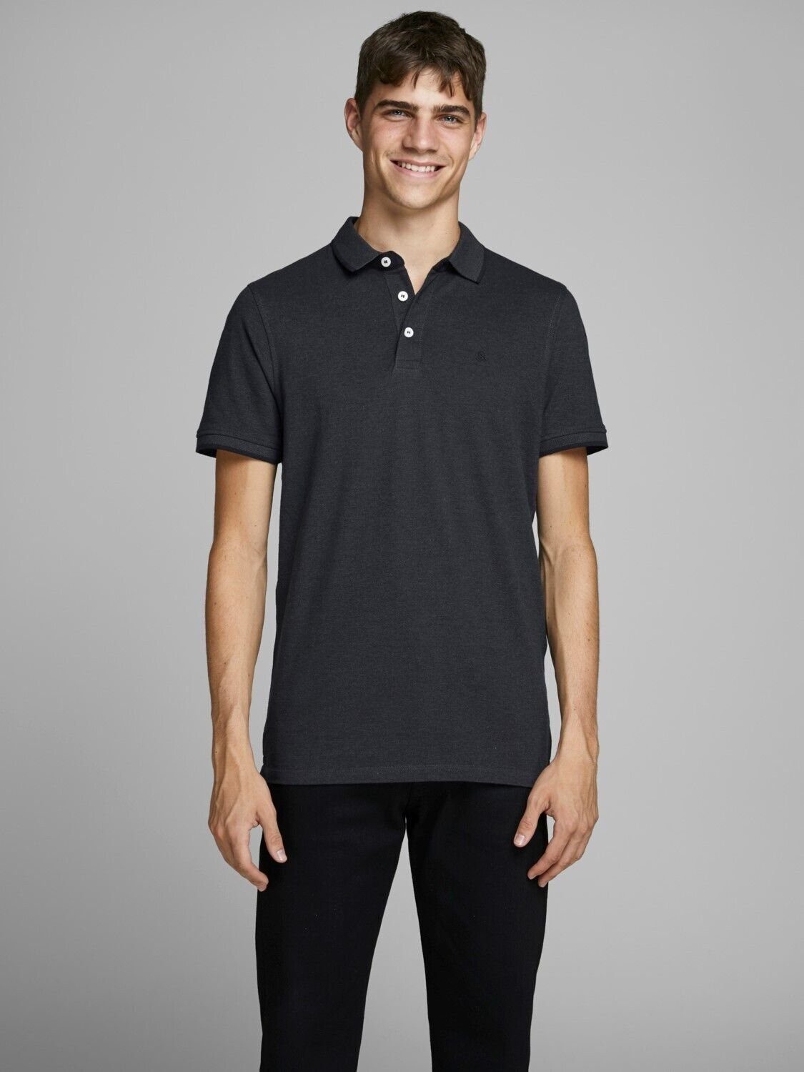 Jack & Jones Poloshirt JJEPAULOS - 12136668 SS in 3613 POLO Dunkelgrau (1-tlg)