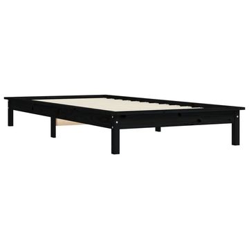 vidaXL Bett Massivholzbett Schwarz 75x190 cm Kiefer