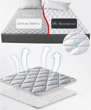 Matratzenauflage Weicher und atmungsaktiver Bettbezug, Mikrofaser-Matratzenschoner yhroo, Geräuschlos waschbarer Matratzenschoner, wasserdicht