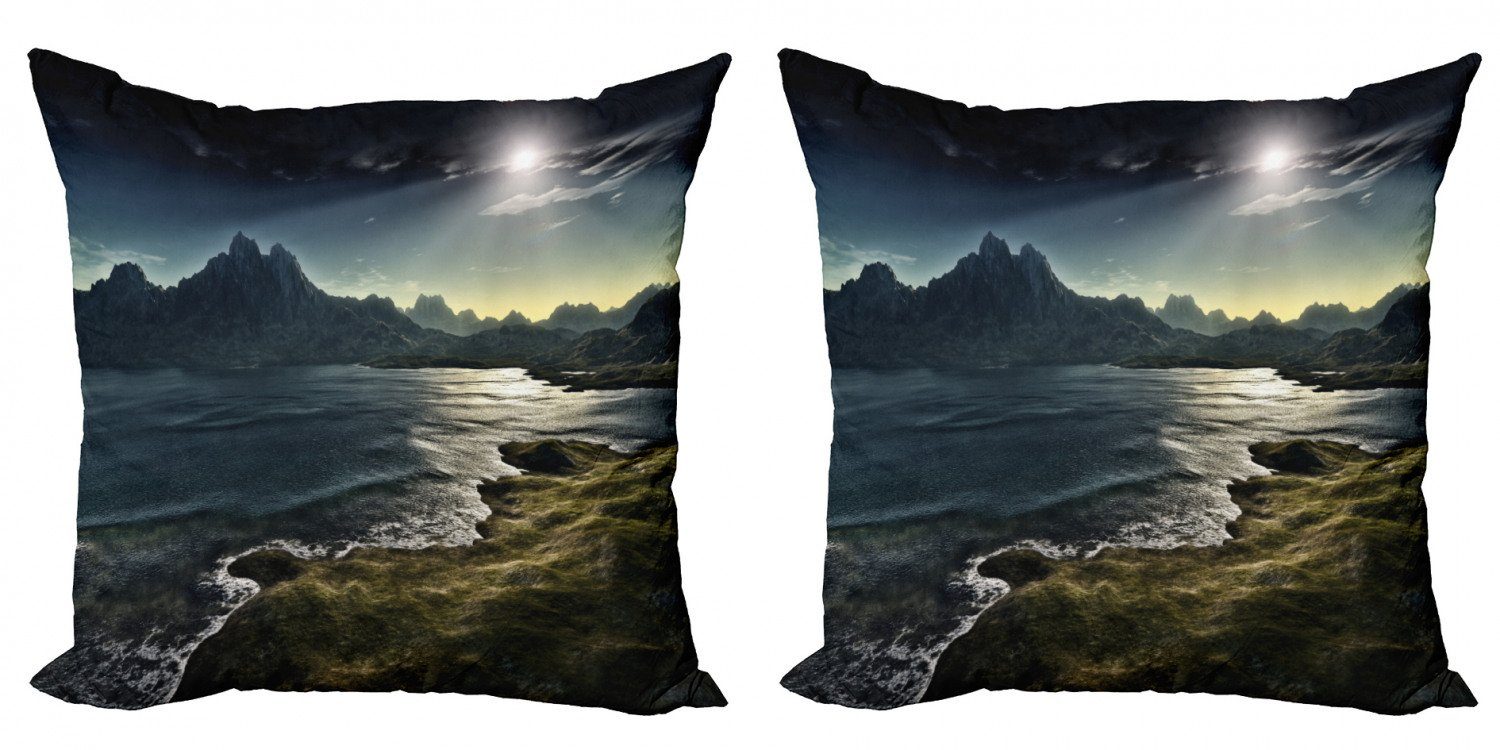 Kissenbezüge Modern Accent Doppelseitiger Berge mit Abakuhaus Fantasie Sun Stück), Digitaldruck, Beams (2