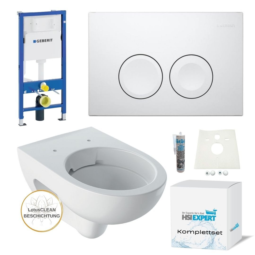 GEBERIT Vorwandelement WC Geberit Spülkasten Geberit Renova WC spülrandlos, Spar-Set, mit Beschichtung