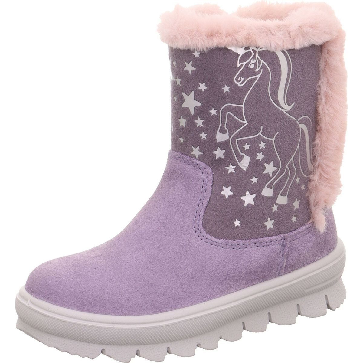 Superfit Flavia Winterstiefel Eleganter Winterstiefel mit Plüschkragen, wasserdichtem Veloursleder