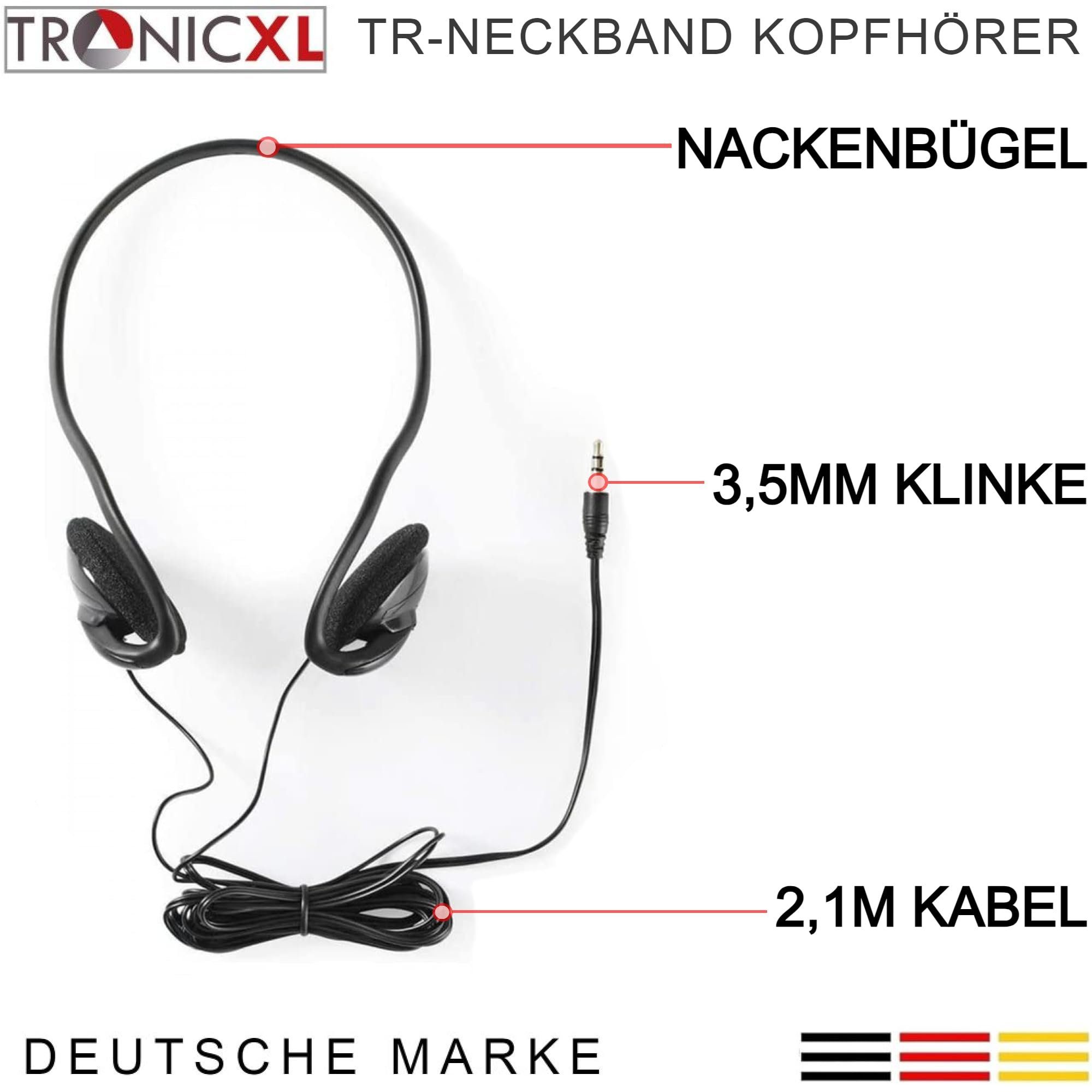 Sport 2x Nackenbügel Kopfhörer Klinke Headphones Sport-Kopfhörer 3,5mm MP3 TV TronicXL Handy