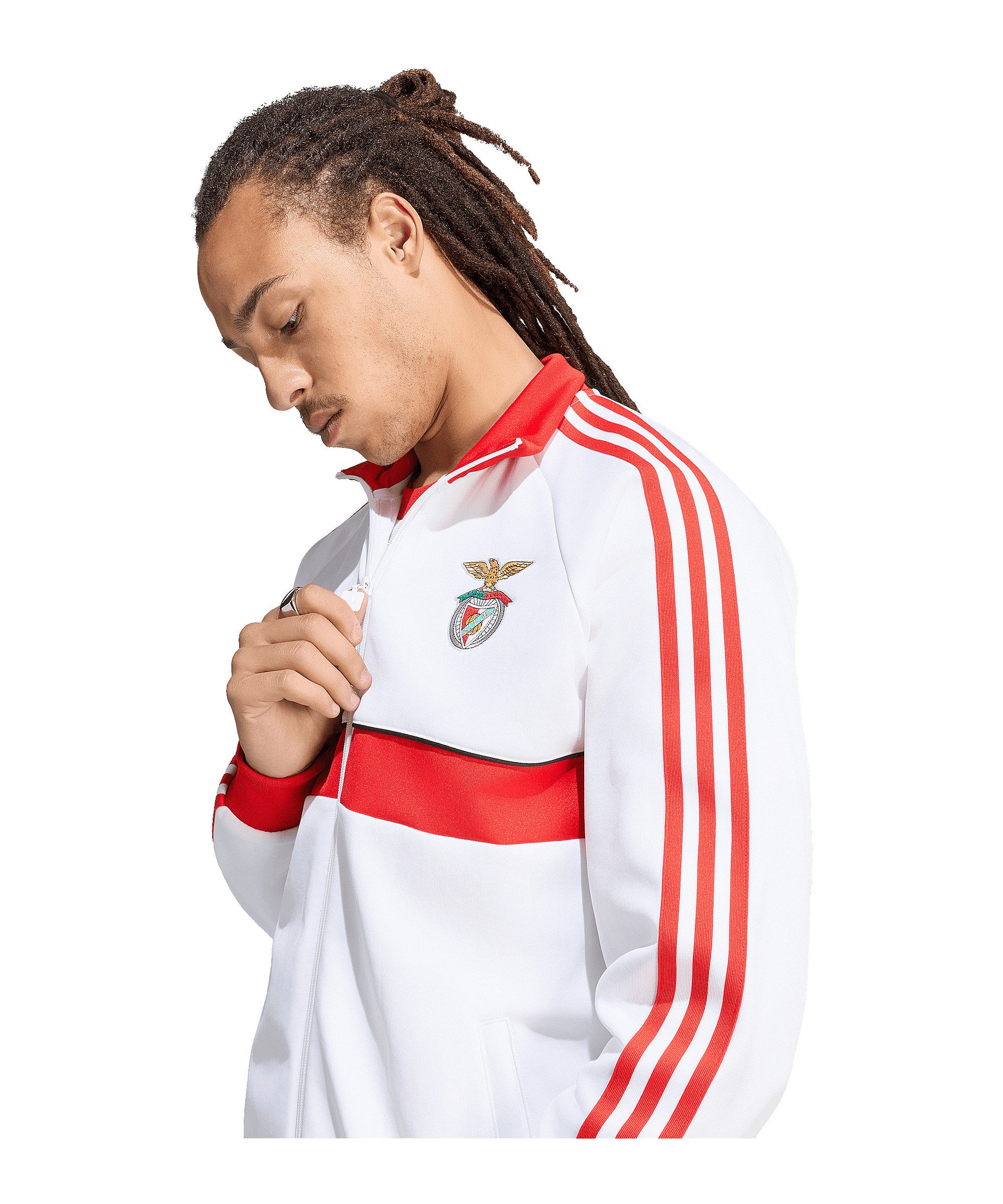 adidas Originals Sweatjacke adidas Originals Benfica Lissabon Jacke Weiß Polyester