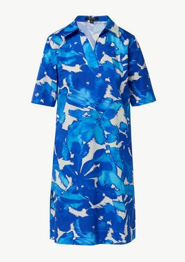 Comma Minikleid Baumwoll-Kleid mit Hemdkragen und All-over-Print