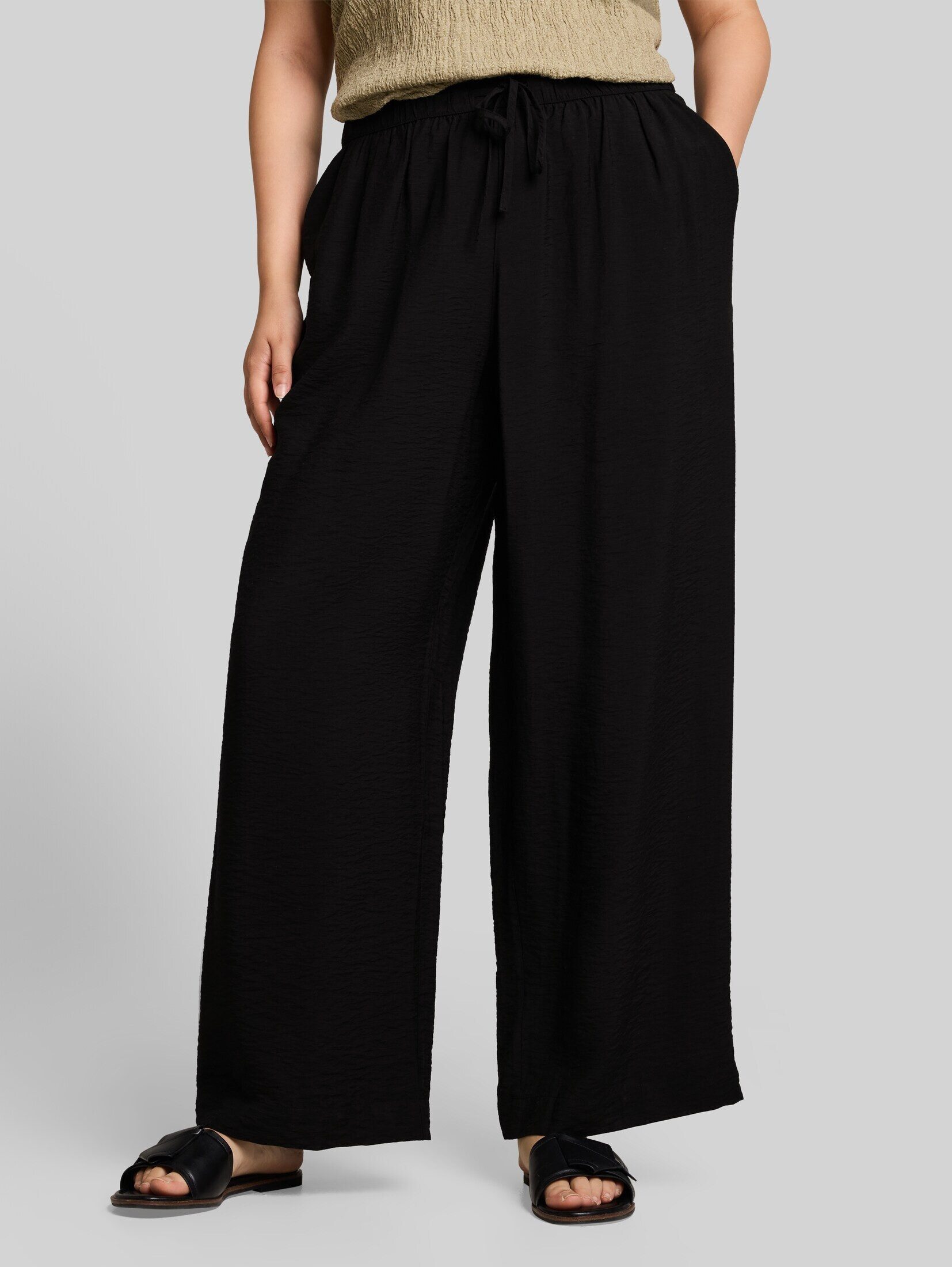 TOM TAILOR PLUS Stoffhose Hosen & Chino Plus Size - Loose Wide Hose mit Kordelzug