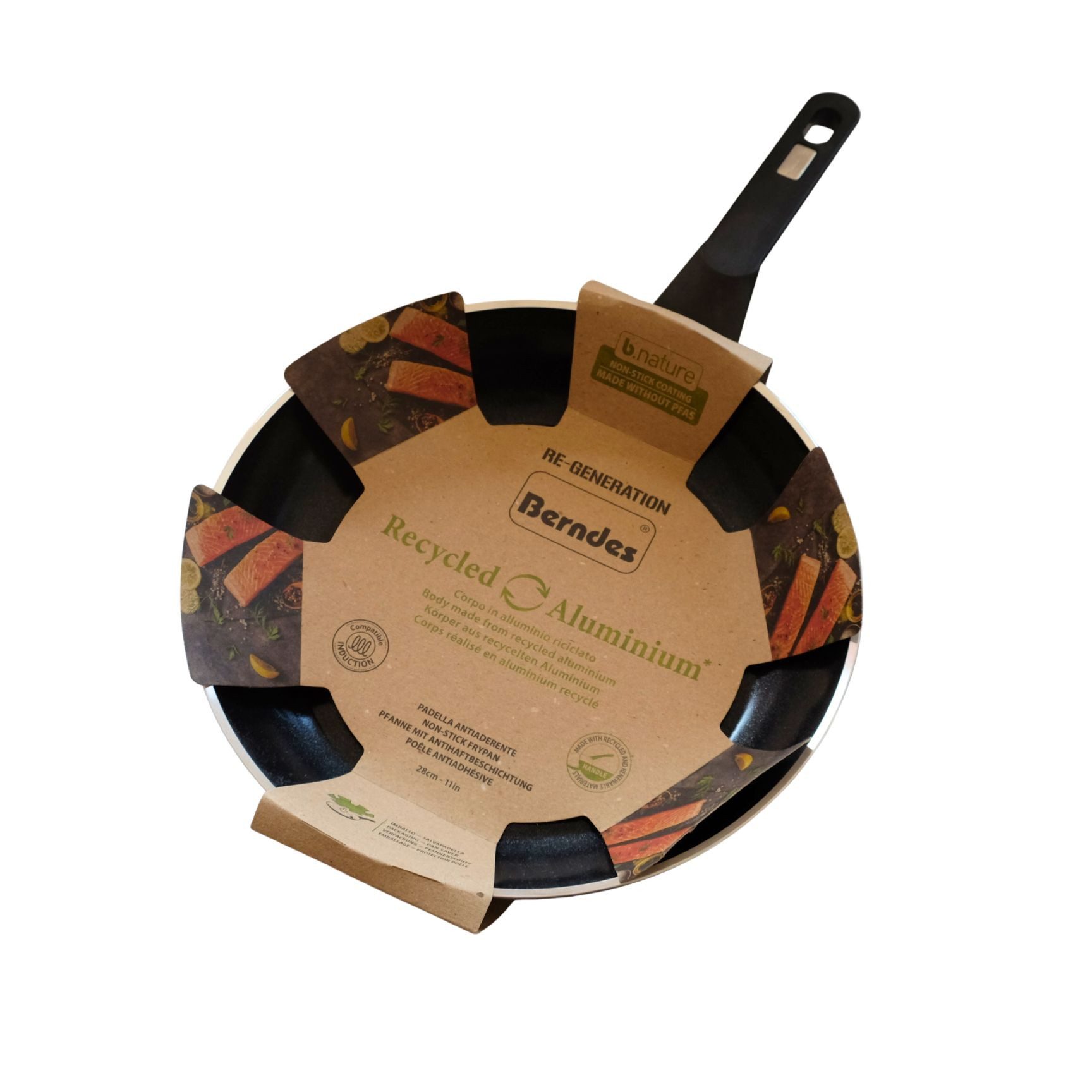 Berndes Bratpfanne Berndes Re-Generation Bratpfanne 28 cm, PFAS-frei, Induktionsgeeignet, PFAS-frei, Alle Herdarten